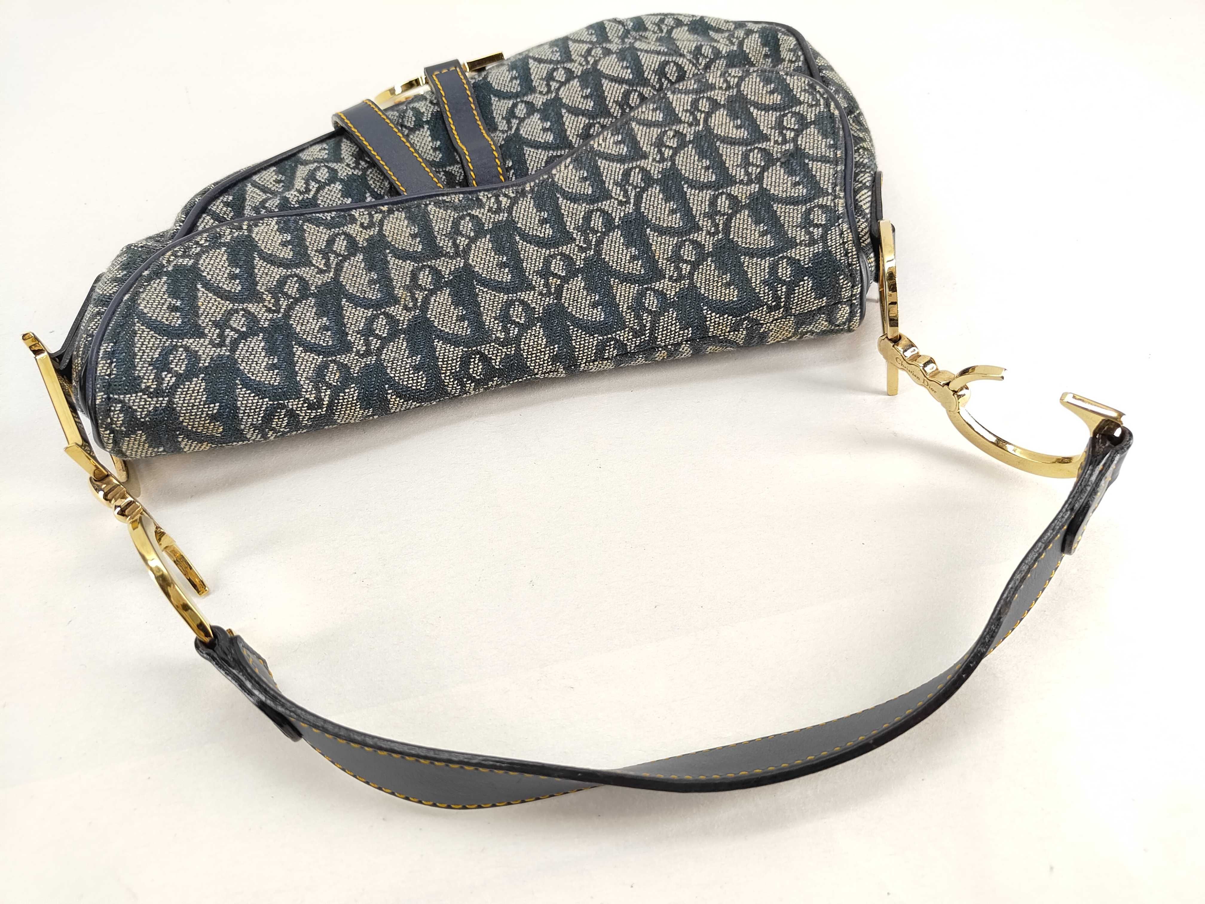 Trotter Dior Handbag Saddle Trotter Canvas Leather Shoulder Bag — view 3