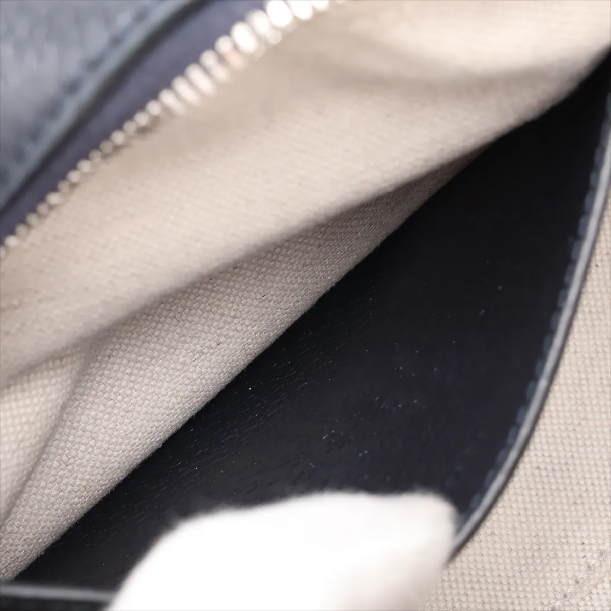 GG Supreme Ophidia PVC x Leather Shoulder Bag, Navy x Beige, 681064 — view 7