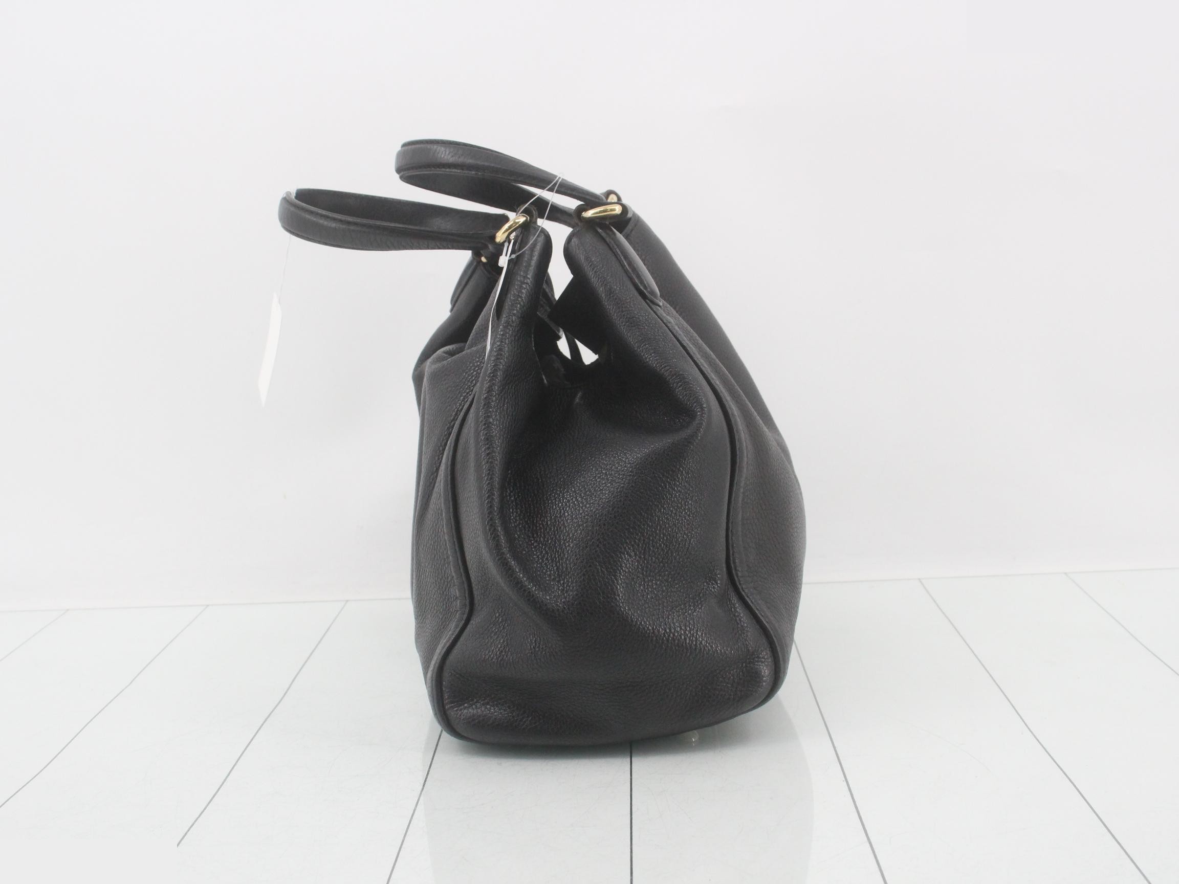 Soho Leather Handbag, Black — view 3