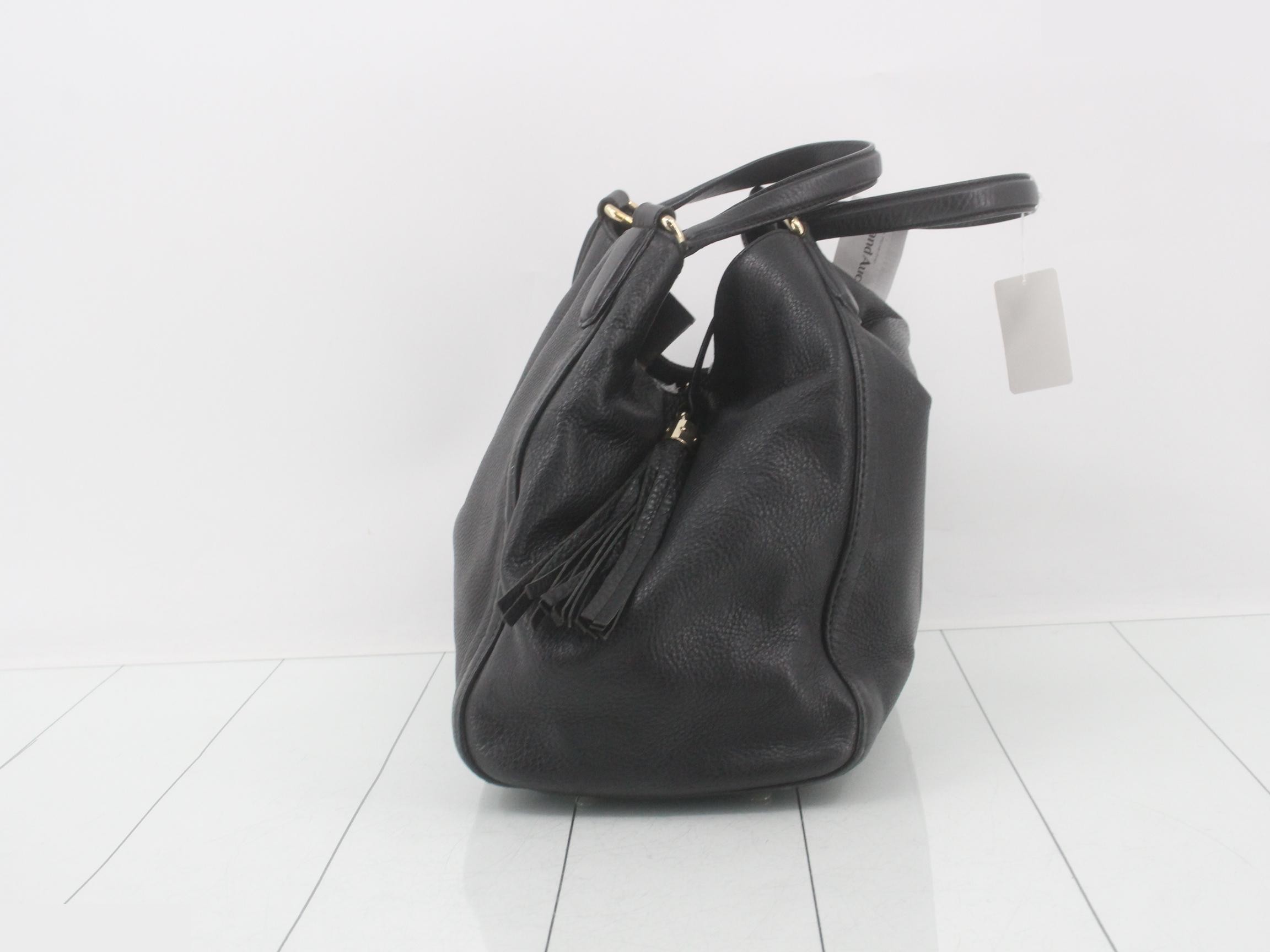 Soho Leather Handbag, Black — view 4