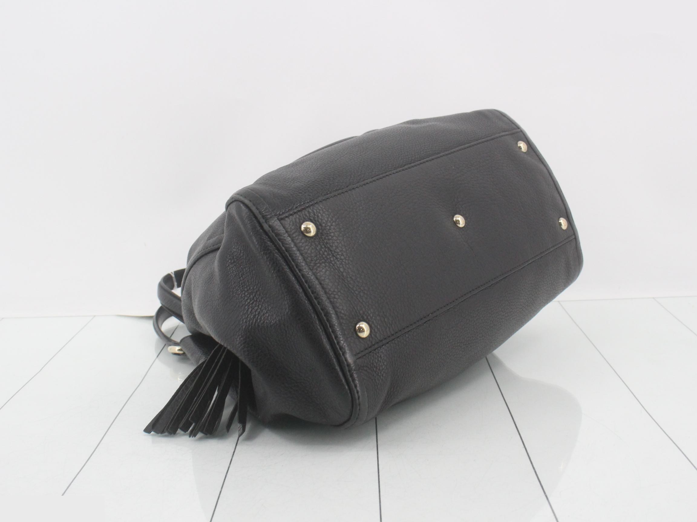 Soho Leather Handbag, Black — view 5