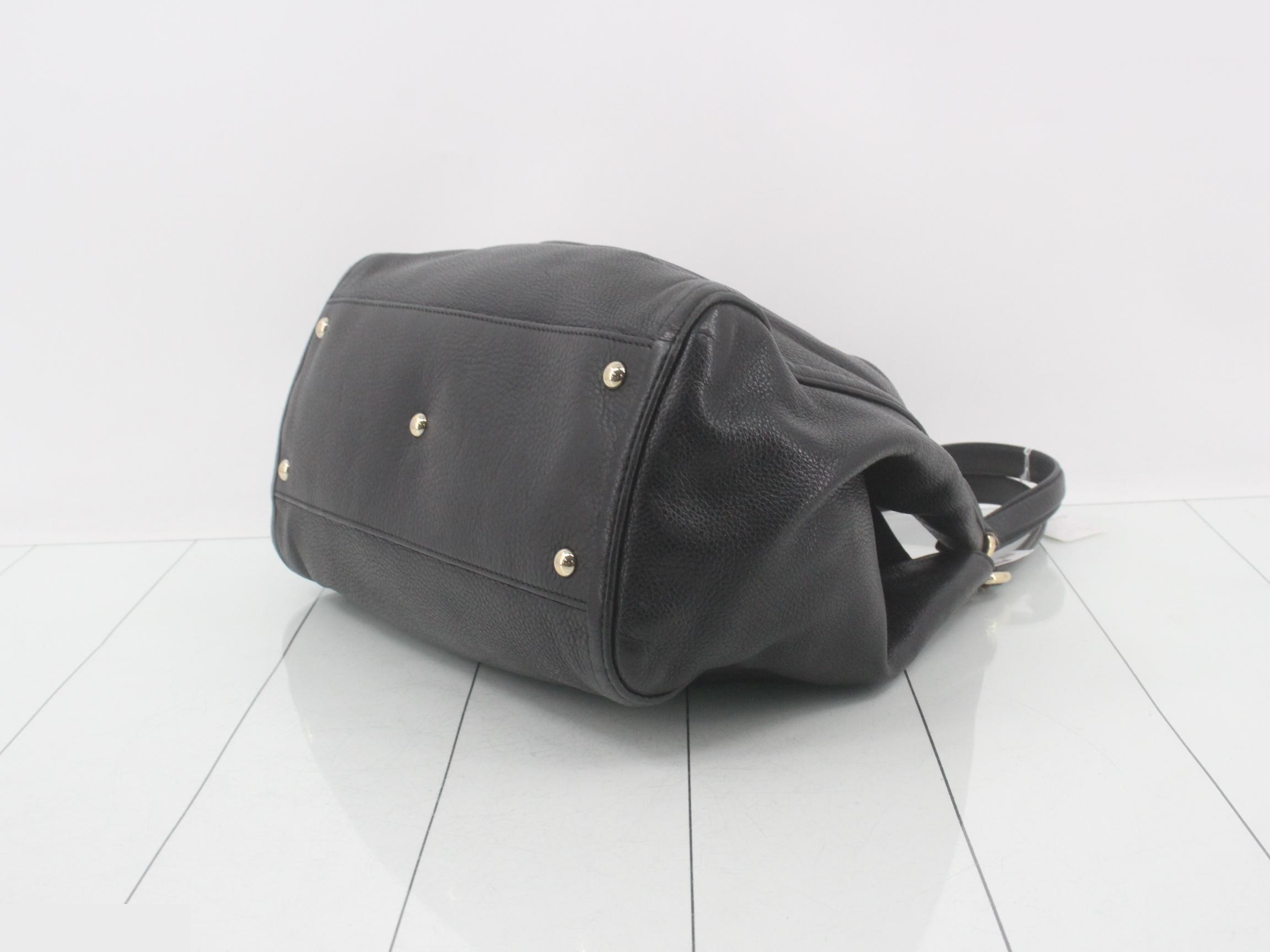 Soho Leather Handbag, Black — view 6