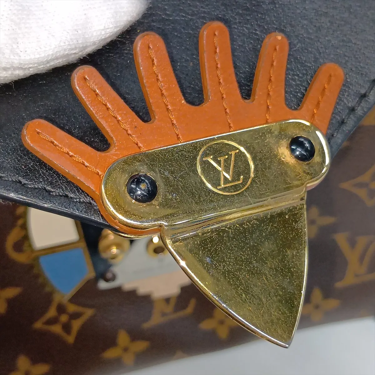 Monogram x Leather Pochette Mask GM M50130 FL4154 Brown x Black with Key — view 15