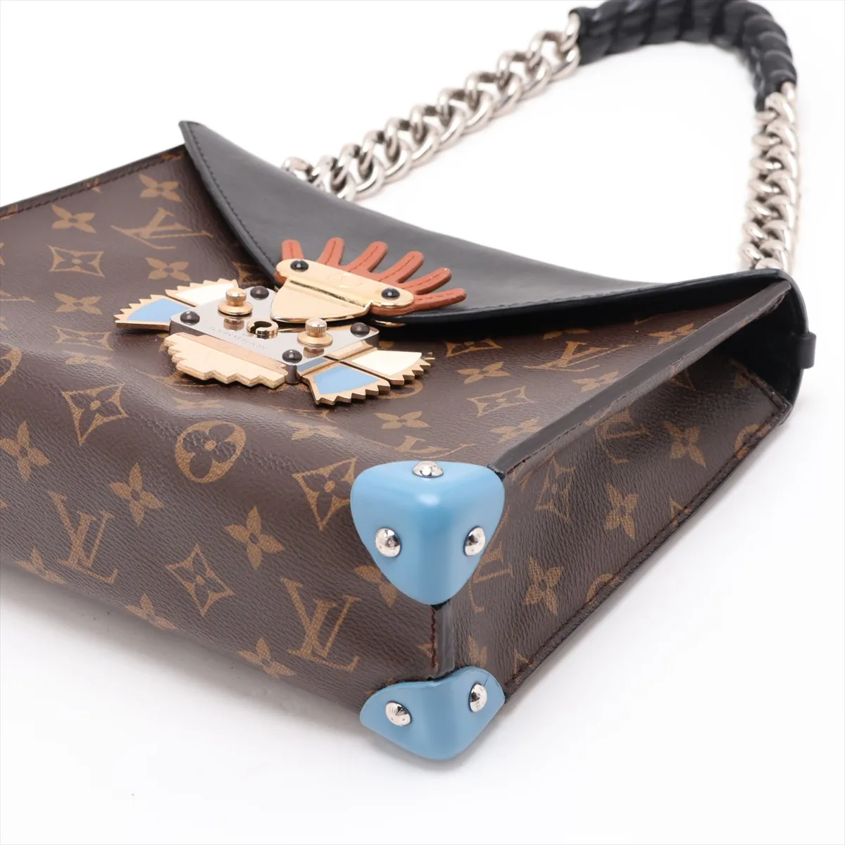 Monogram x Leather Pochette Mask GM M50130 FL4154 Brown x Black with Key — view 3