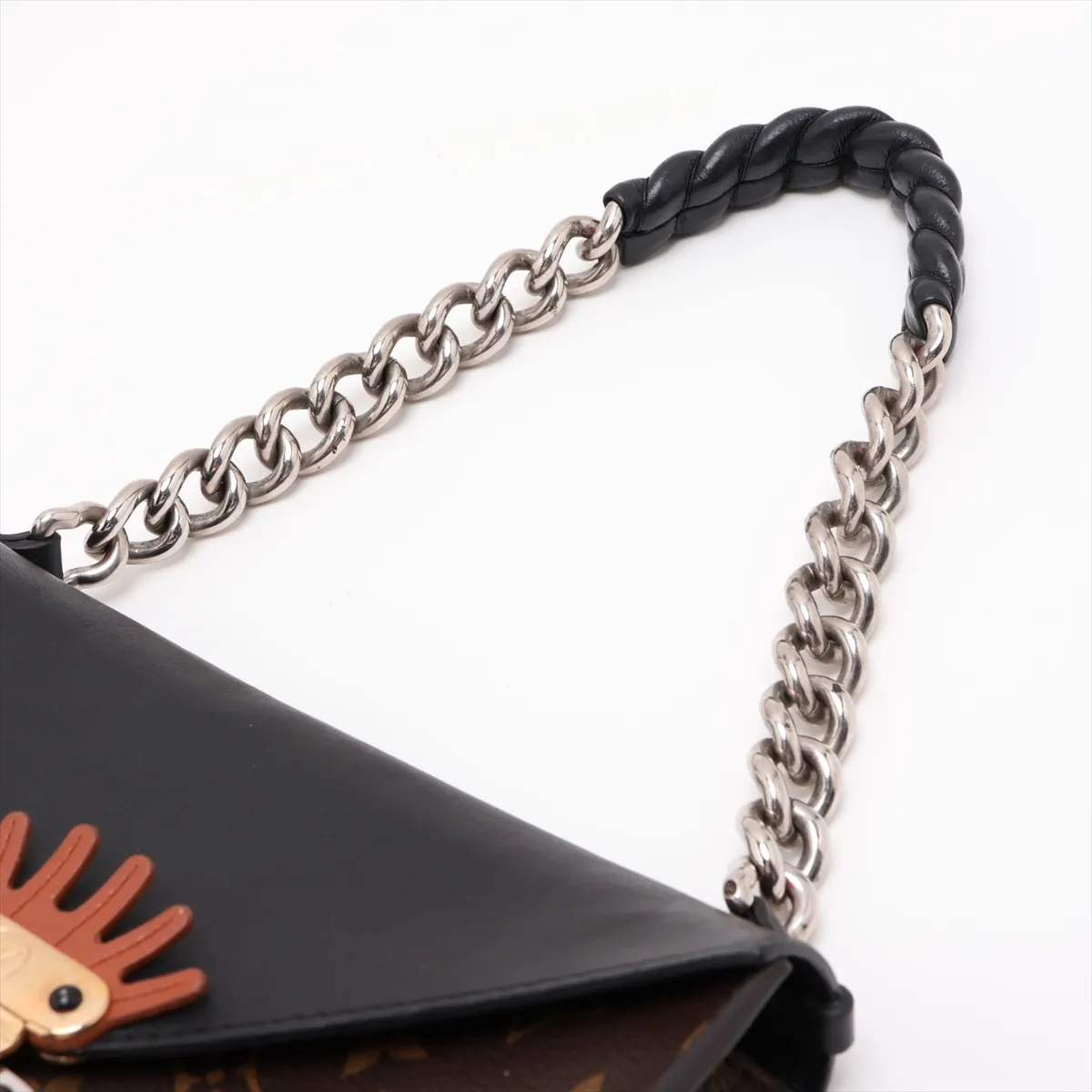 Monogram x Leather Pochette Mask GM M50130 FL4154 Brown x Black with Key — view 5