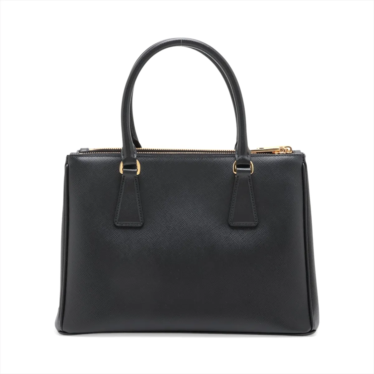 Saffiano Lux Leather 2-Way Handbag, Black, 1BA863, Unsigned Guarantee Card — view 2