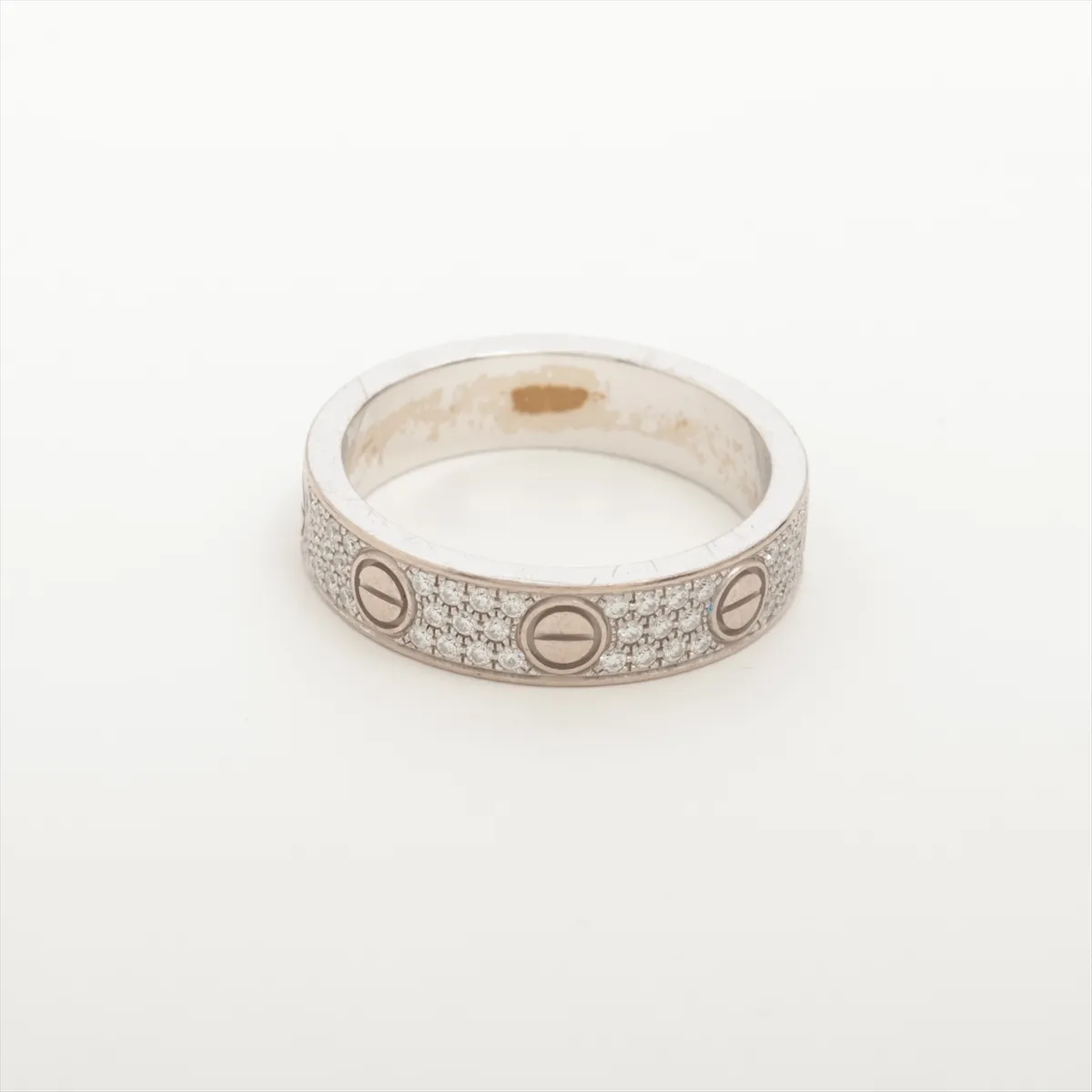 Love SM Pave Diamond Ring 750 (WG) 3.6g Size 46 ZM1673 — view 2