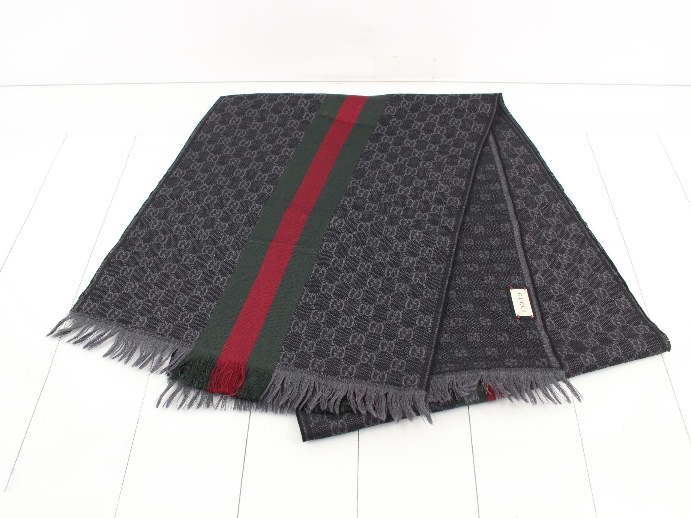 New tag, GG pattern, Sherry scarf — view 2