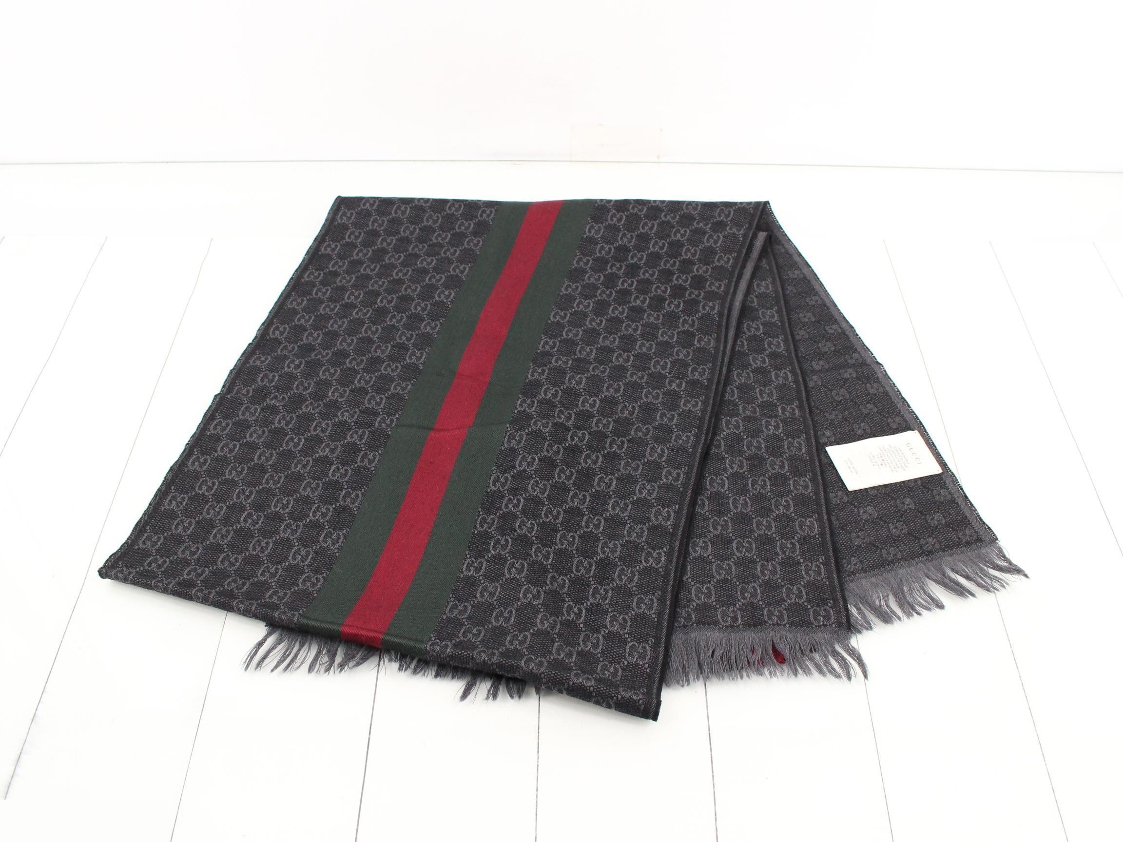 New tag, GG pattern, Sherry scarf — view 3