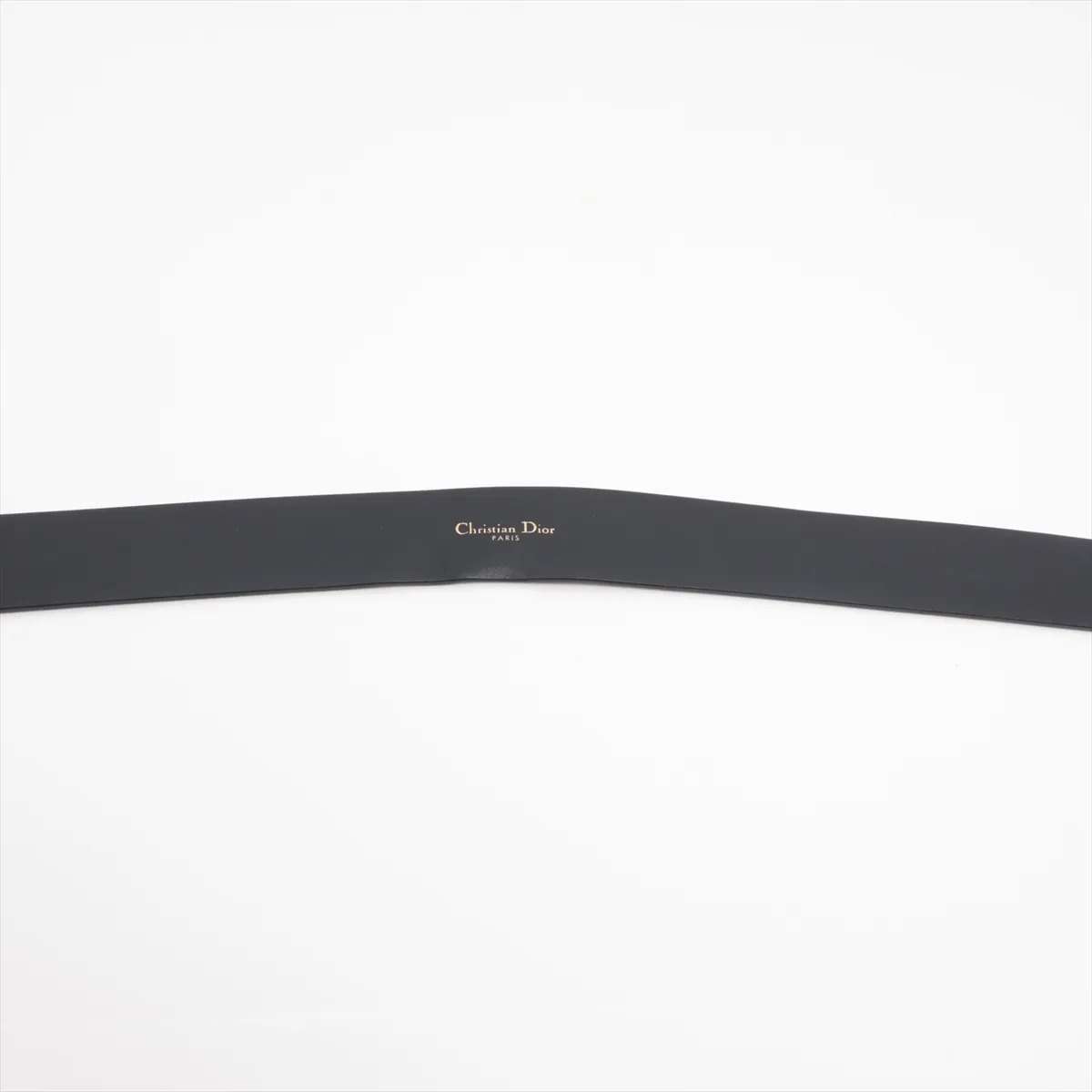 30 Montaigne belt, size 85, GP leather, black and gold. Shows signs of wear including — view 4