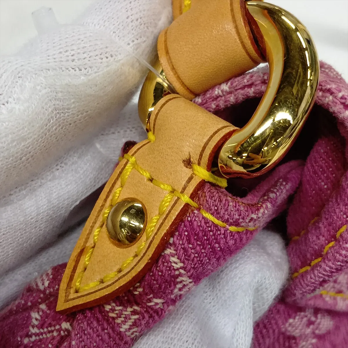 Monogram Denim Mini Pleaty M95216 SD0046 Pink x White — view 13