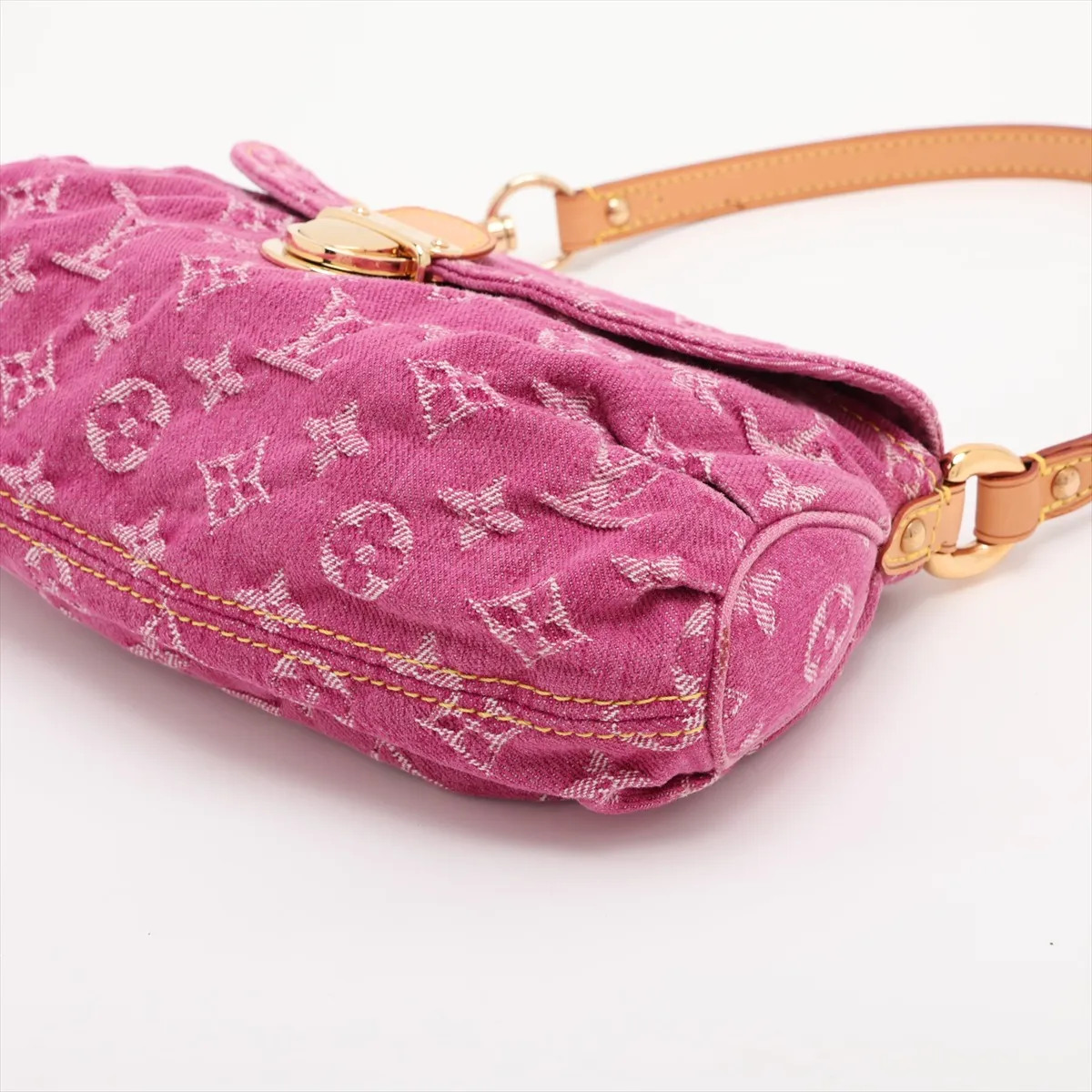 Monogram Denim Mini Pleaty M95216 SD0046 Pink x White — view 3