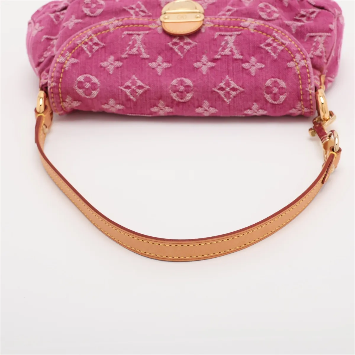 Monogram Denim Mini Pleaty M95216 SD0046 Pink x White — view 5