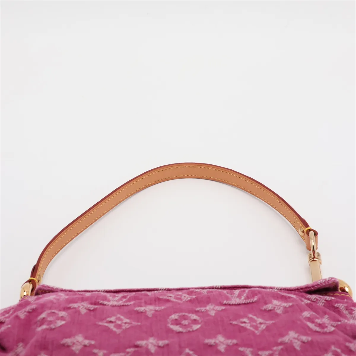 Monogram Denim Mini Pleaty M95216 SD0046 Pink x White — view 6