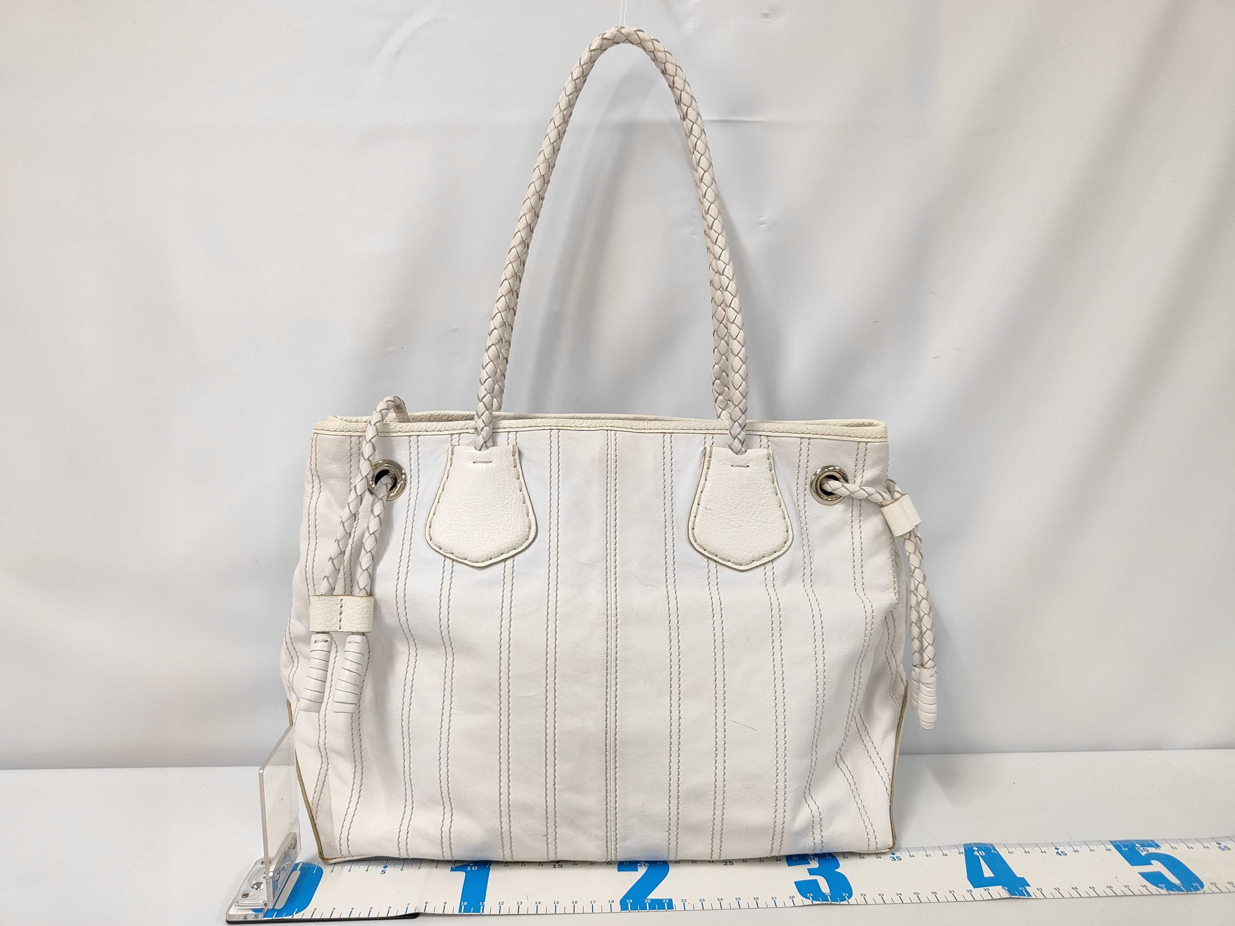 Leather Tote Bag, White Tote Bag — view 2
