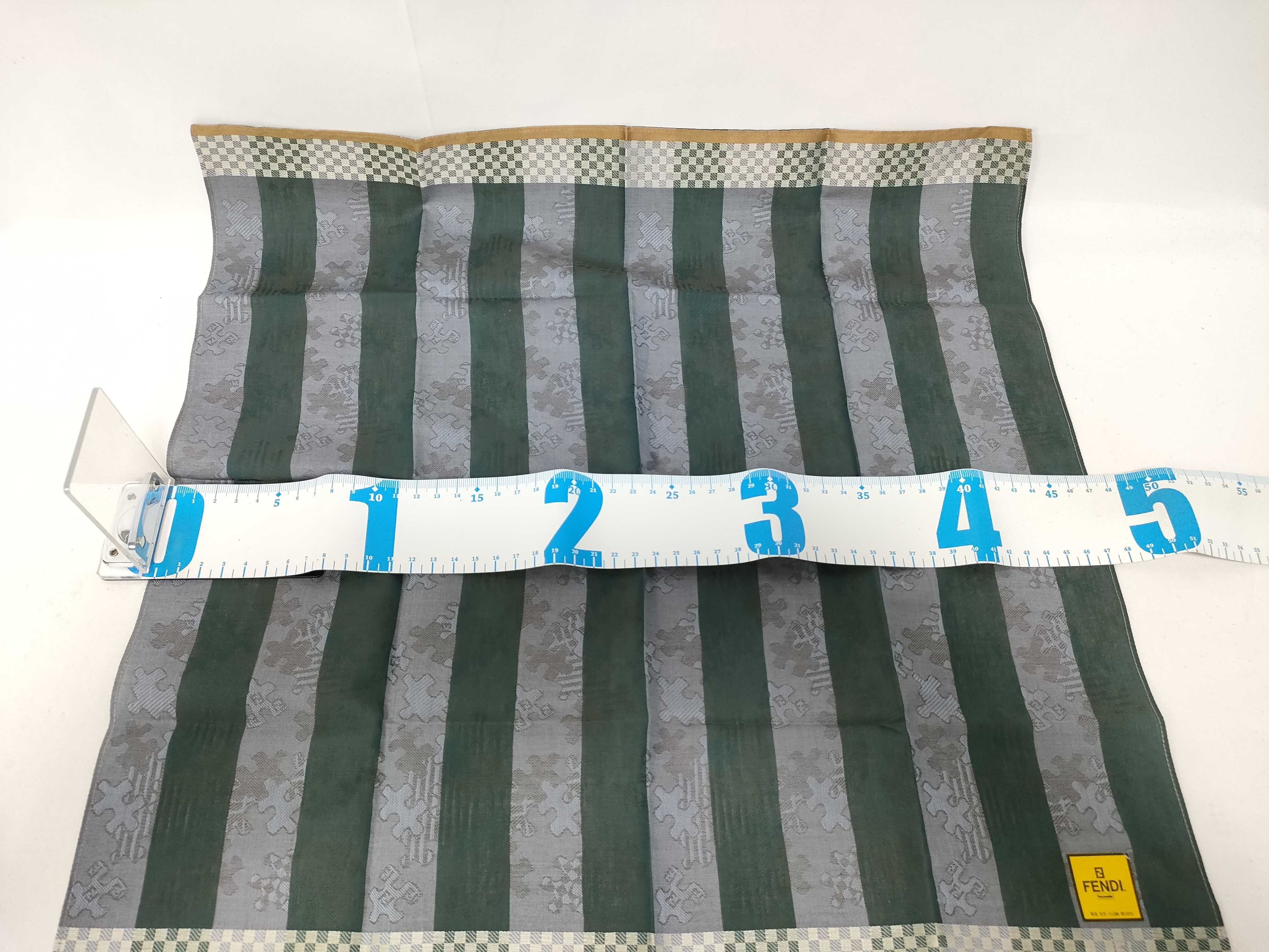 (Fendi) Unused, with sticker, handkerchief/scarf, jigsaw puzzle pattern, green, other accessories. — view 2