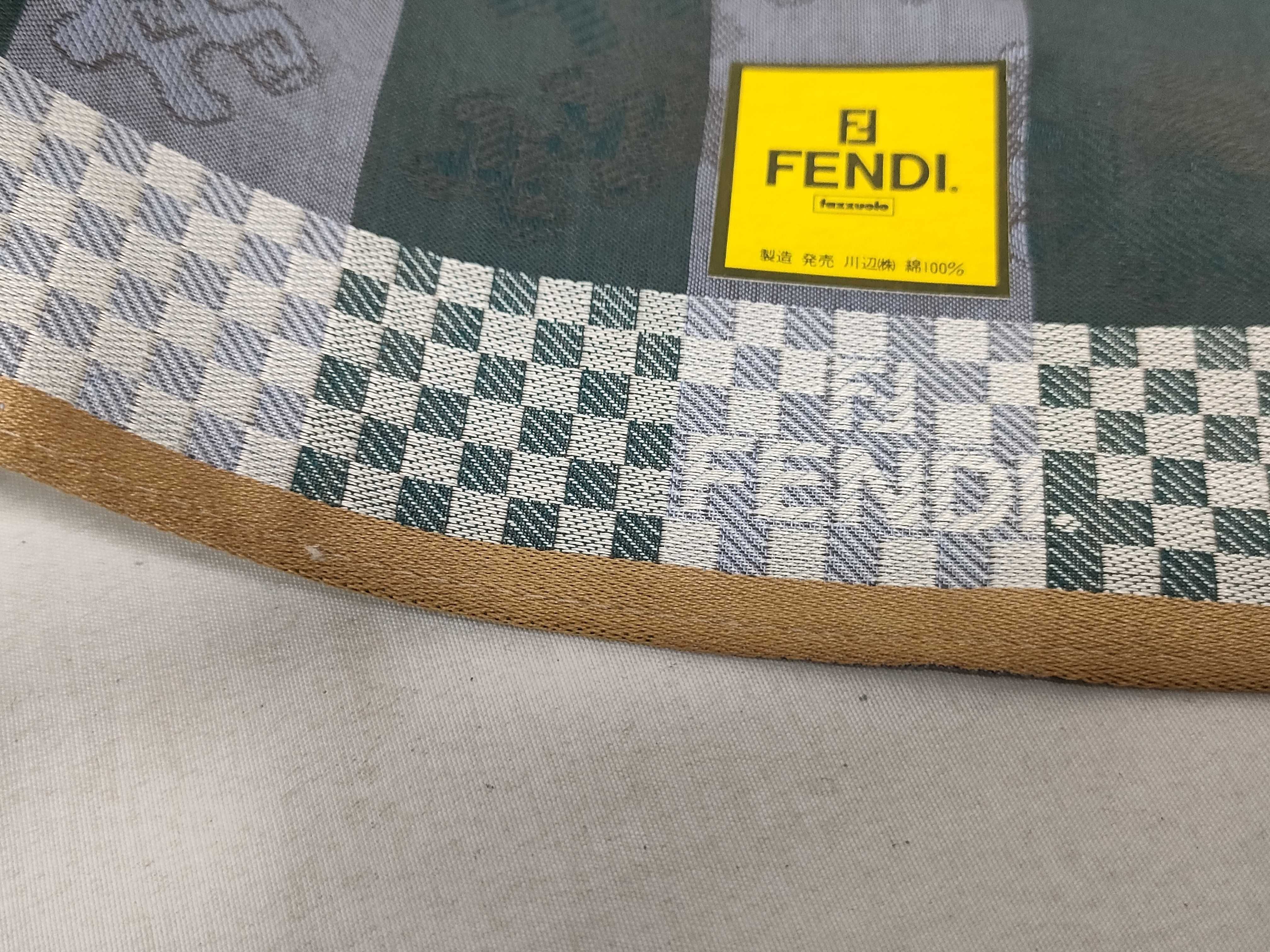 (Fendi) Unused, with sticker, handkerchief/scarf, jigsaw puzzle pattern, green, other accessories. — view 4