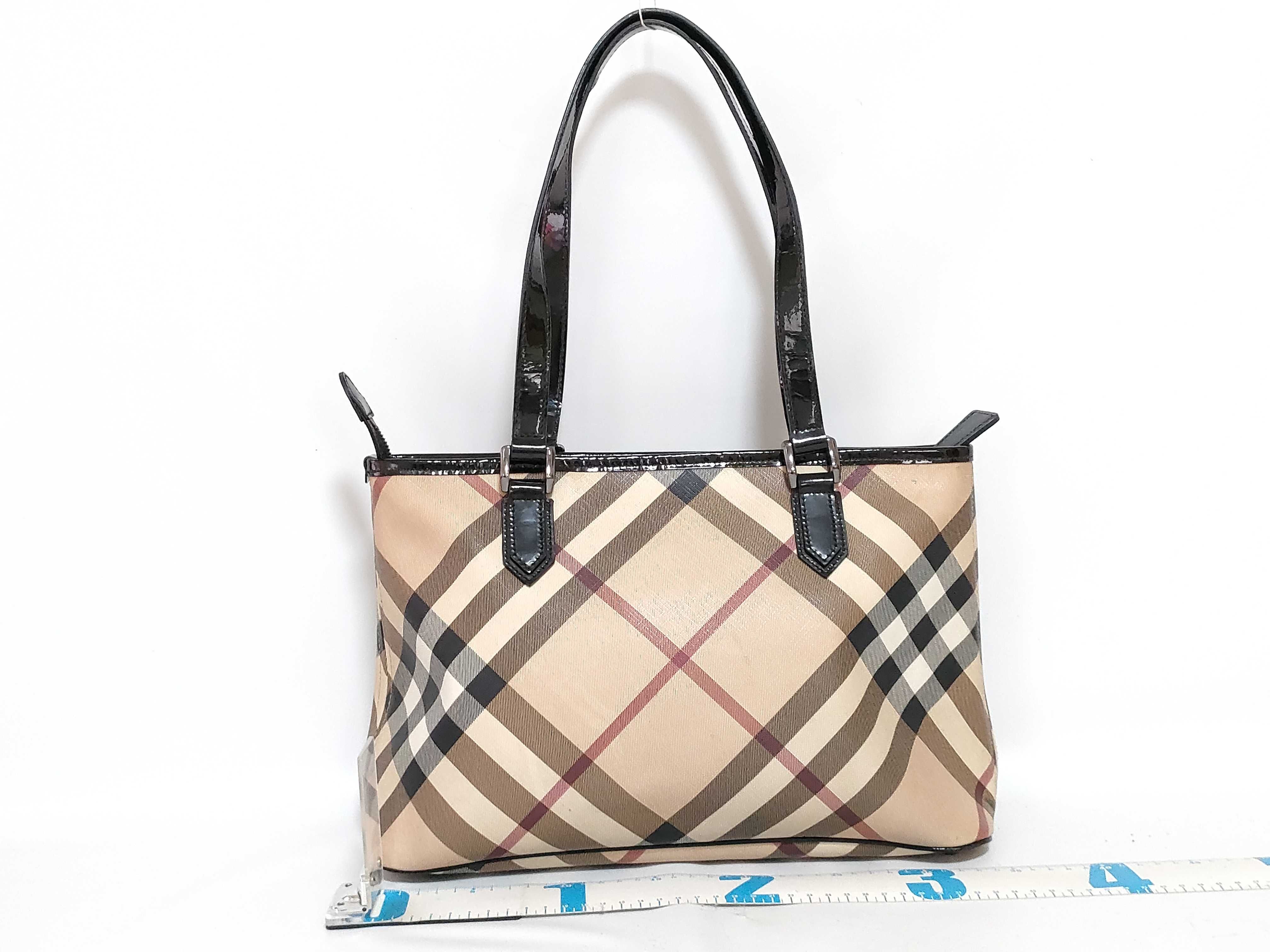 Nova Check Pattern Enamel Tote Bag — view 2