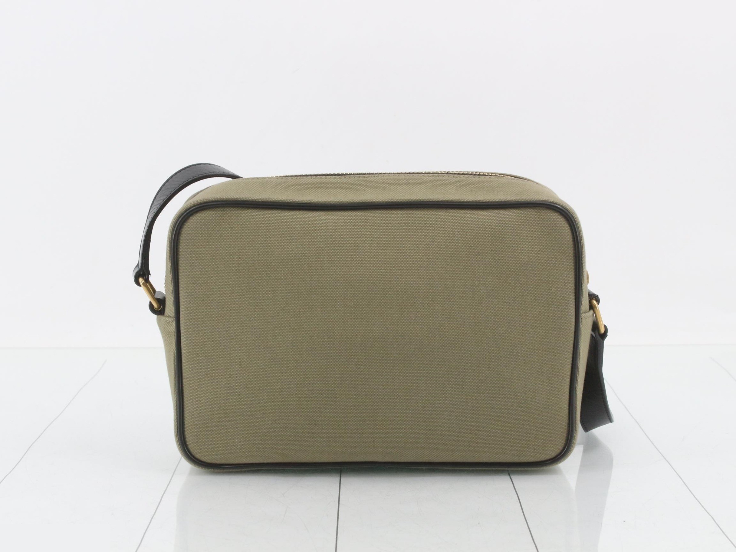 Camp Canvas/Leather Shoulder Bag, Green — view 2