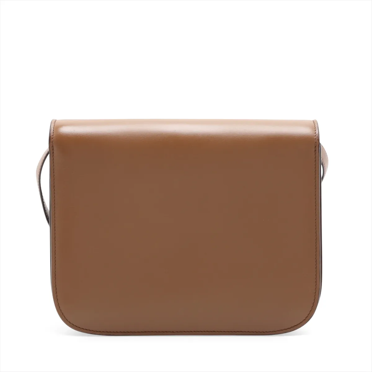 Classic Box Leather Shoulder Bag, Brown — view 2