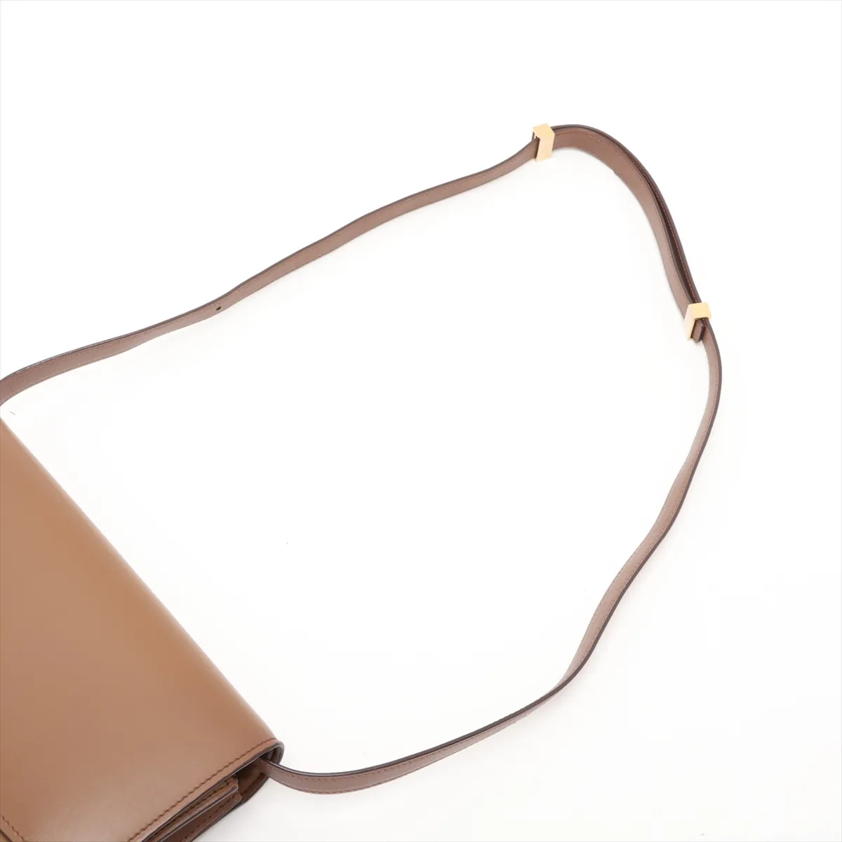 Classic Box Leather Shoulder Bag, Brown — view 5