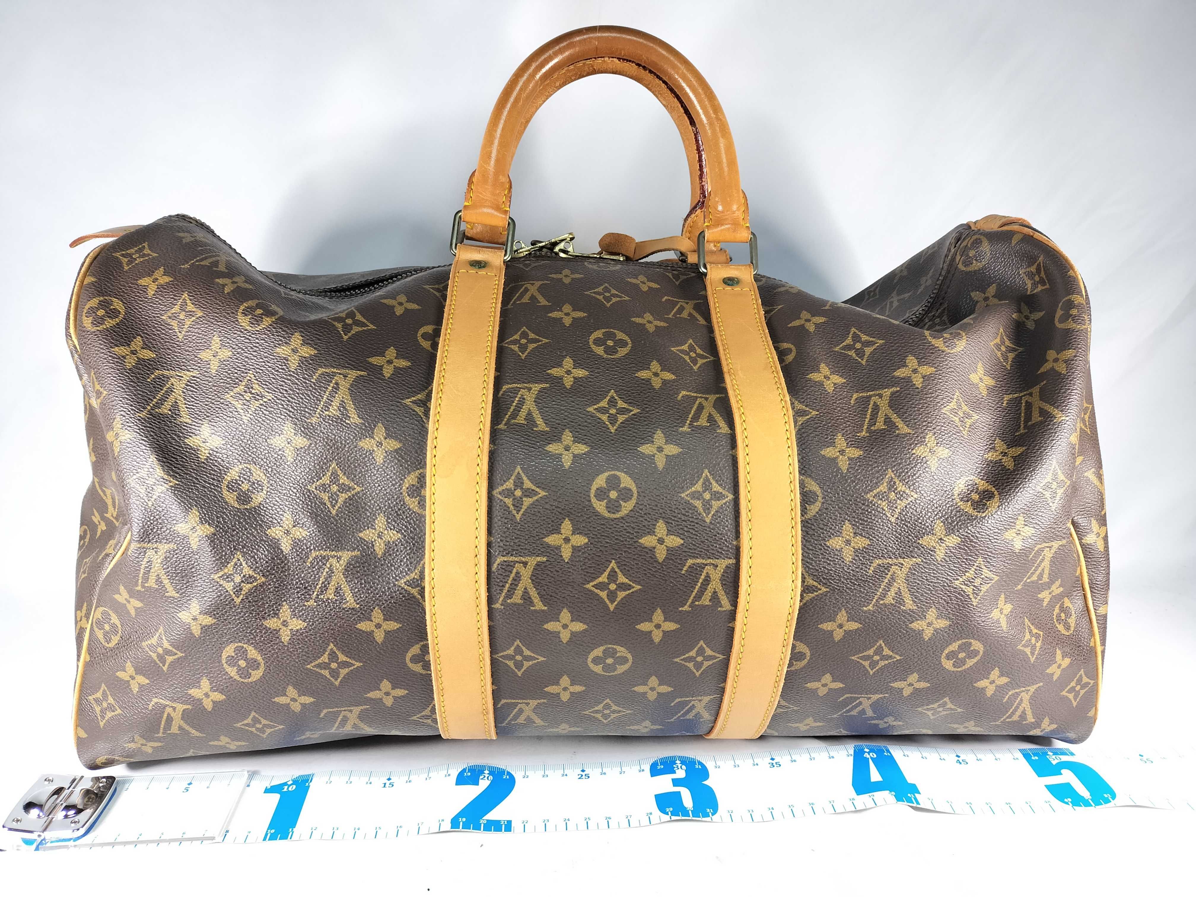 Monogram Keepall Bandoulière 55 M41414 SA852 Brown Boston Bag — view 2