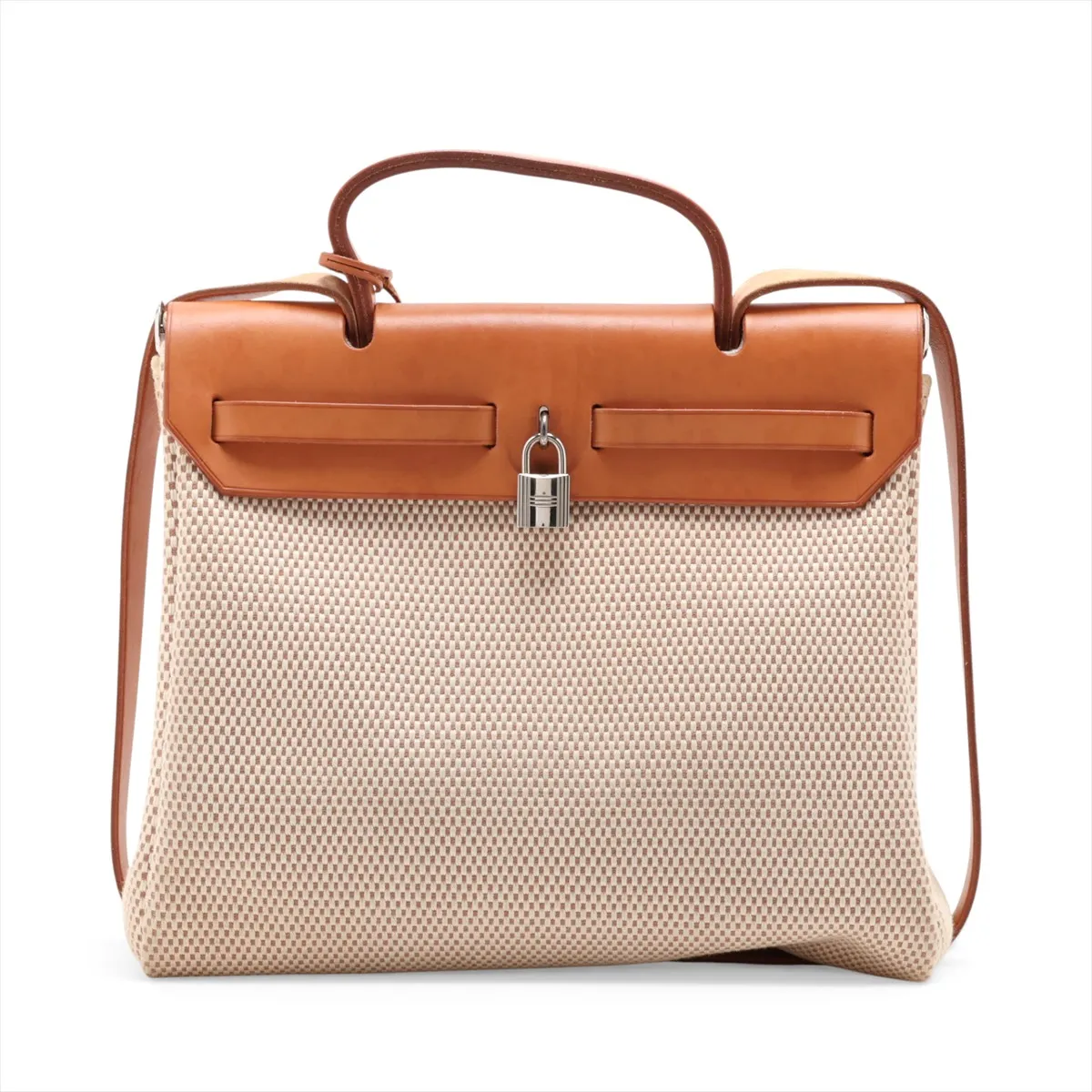 Herbag PM Toile GM x Vache Hunter Beige Silver Hardware G: 2003 With stopper — view 2