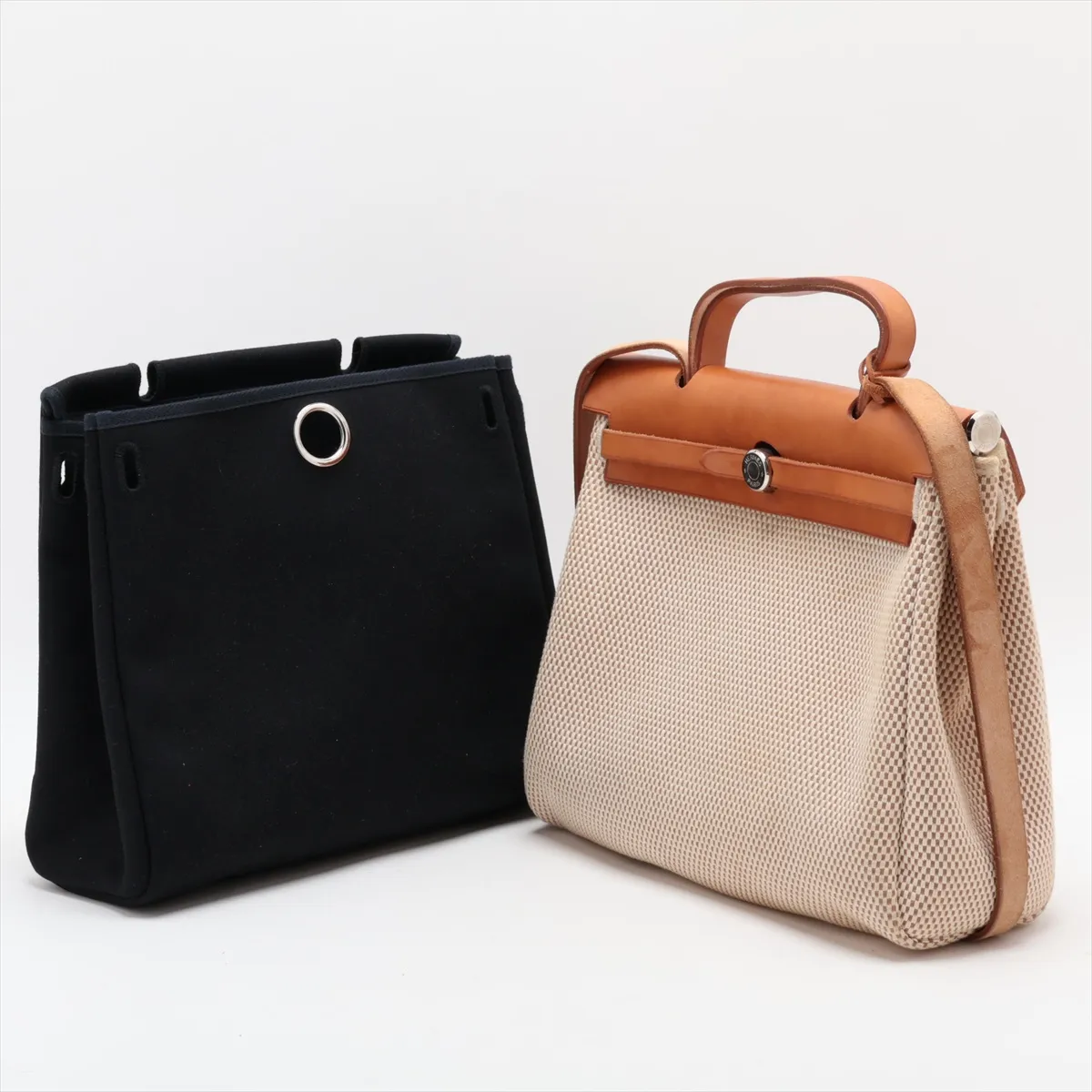 Herbag PM Toile GM x Vache Hunter Beige Silver Hardware G: 2003 With stopper — view 13