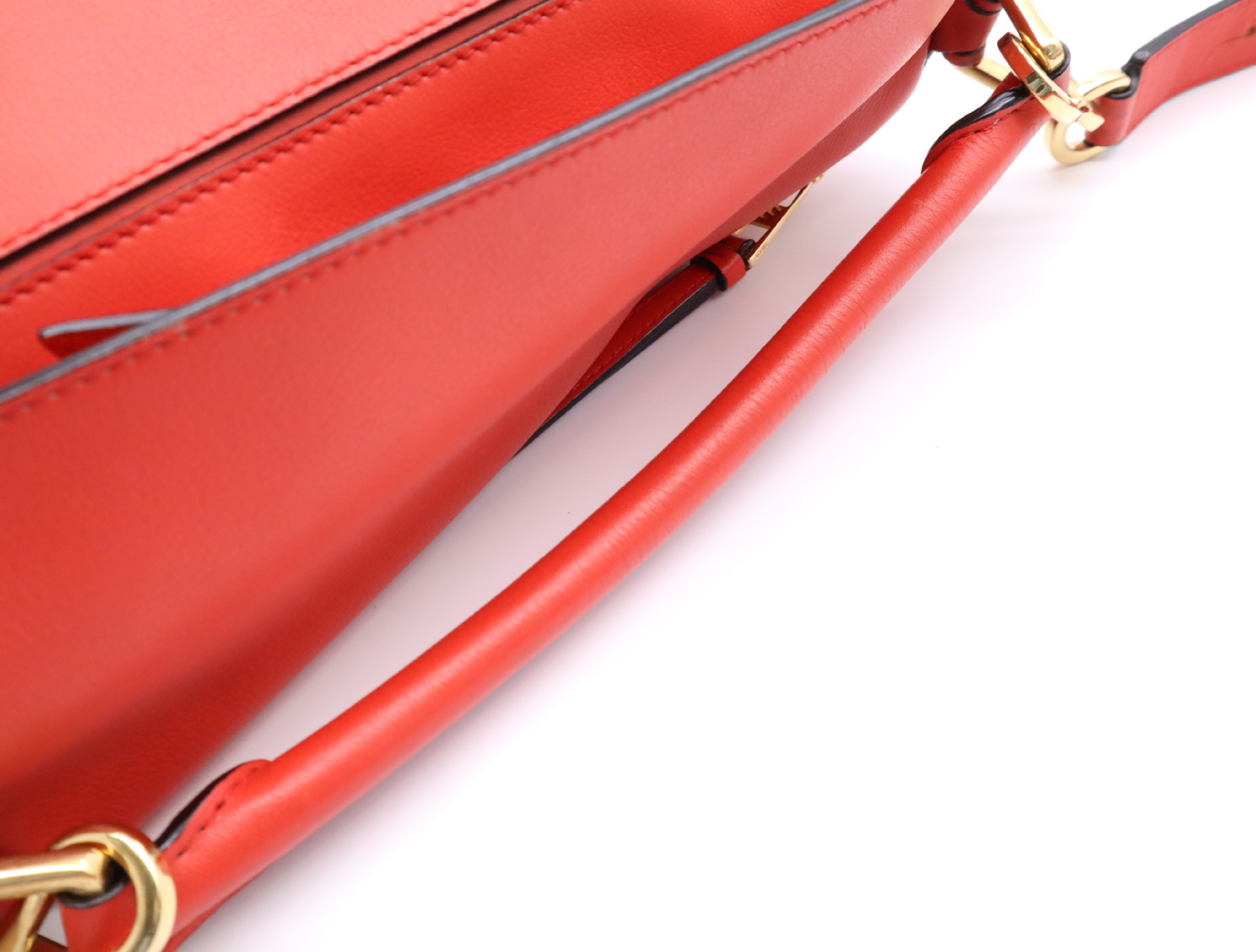 Leather Puzzle Bag Shoulder Bag Red with Shoulder Strap — view 11