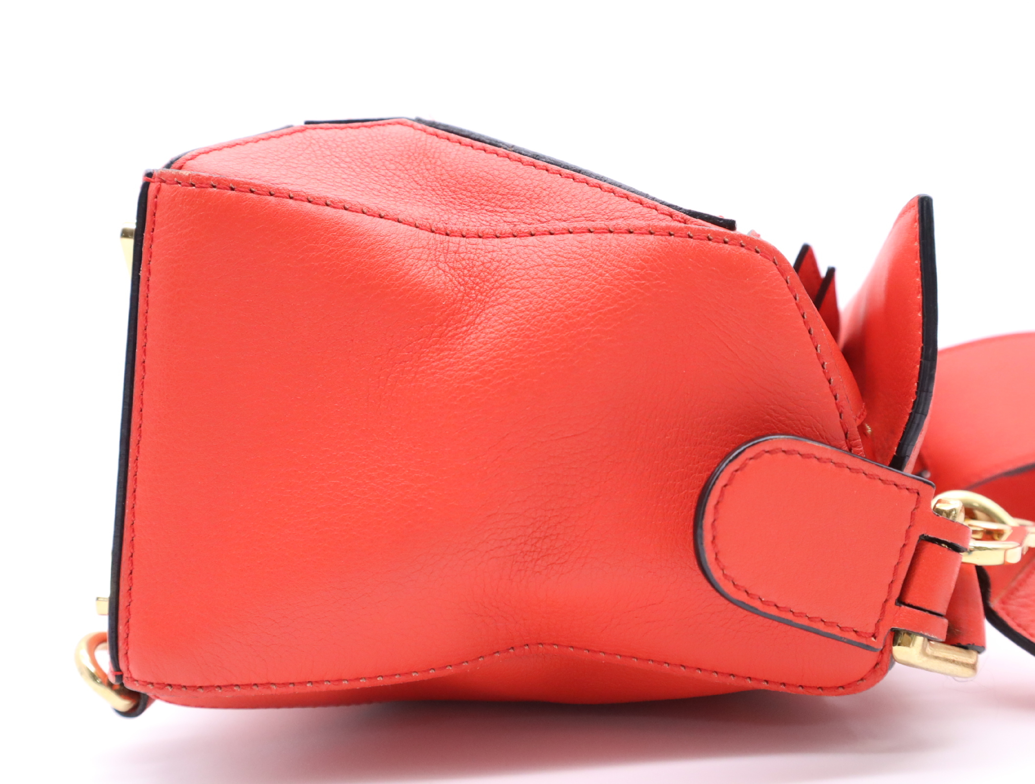 Leather Puzzle Bag Shoulder Bag Red with Shoulder Strap — view 5