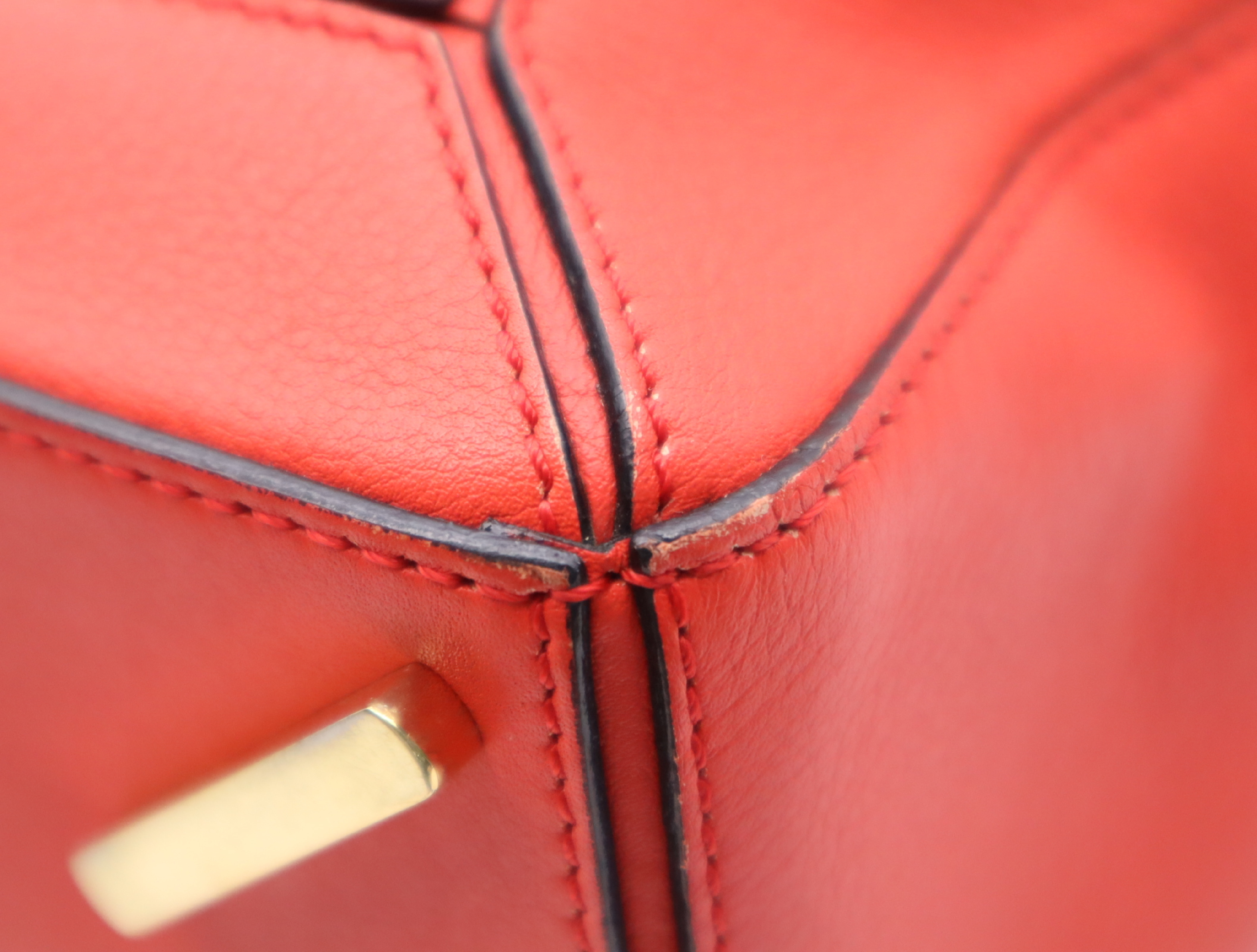 Leather Puzzle Bag Shoulder Bag Red with Shoulder Strap — view 7