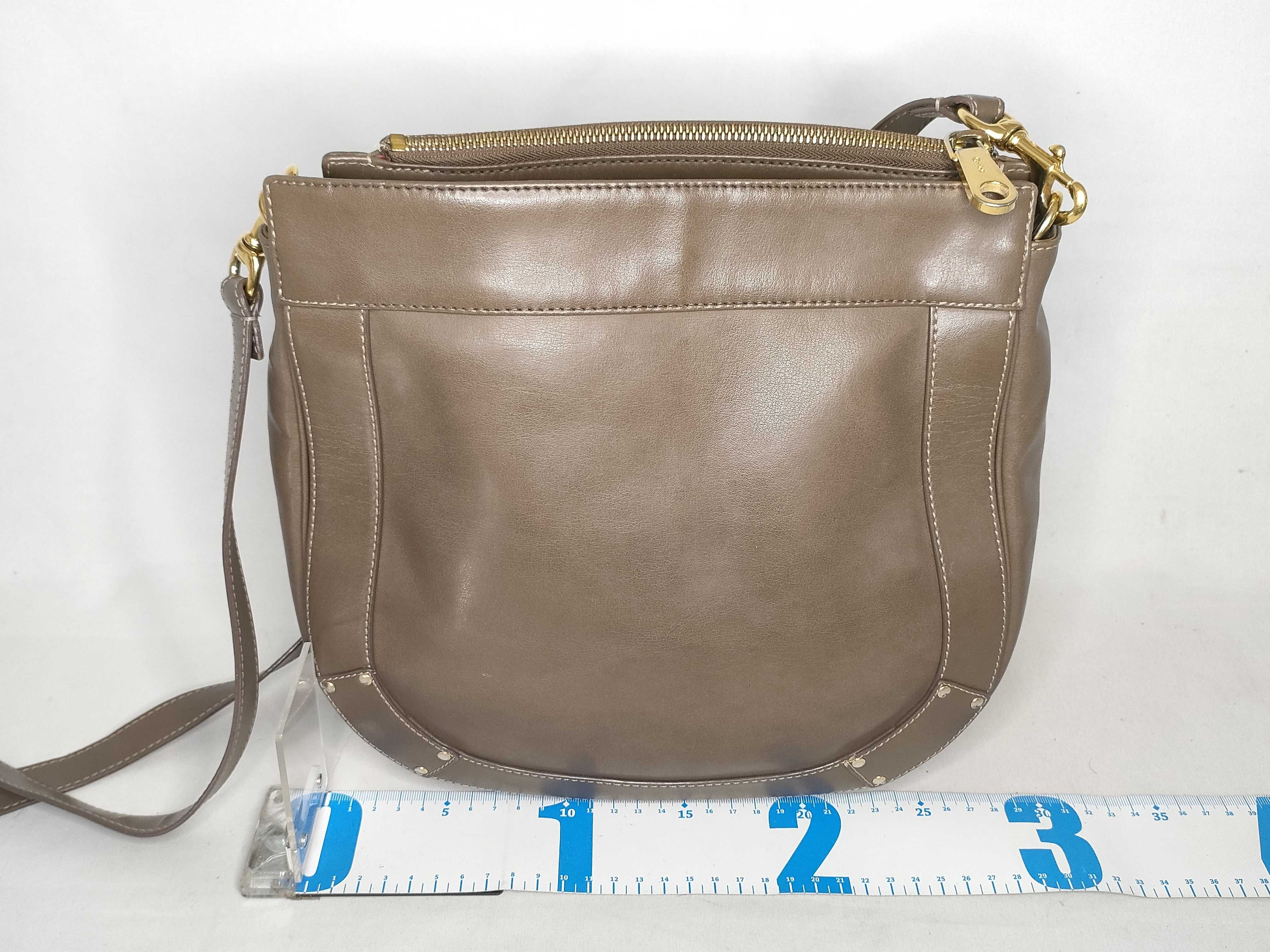 shoulder bag, leather, fringe, brown. — view 2
