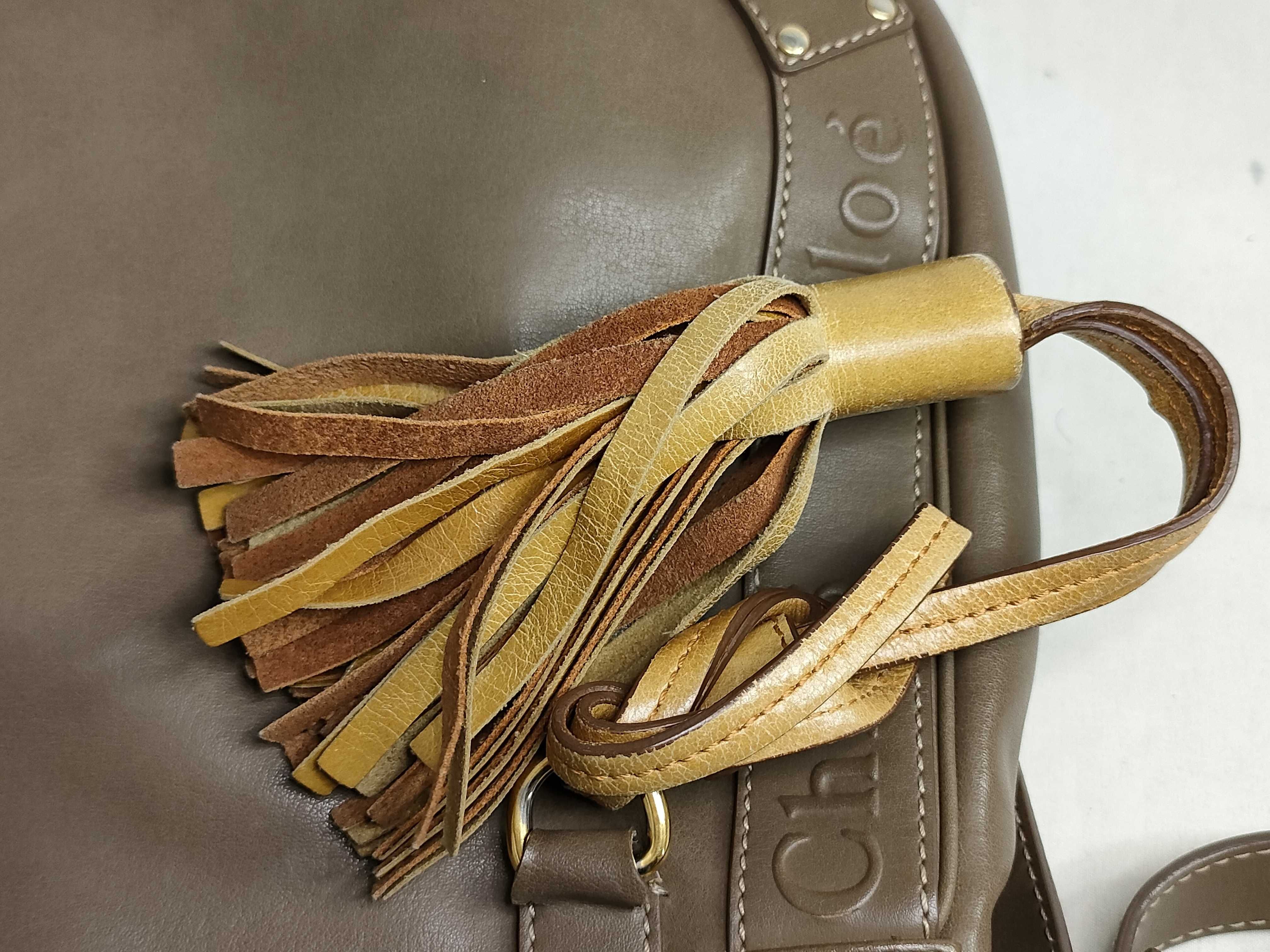 shoulder bag, leather, fringe, brown. — view 15