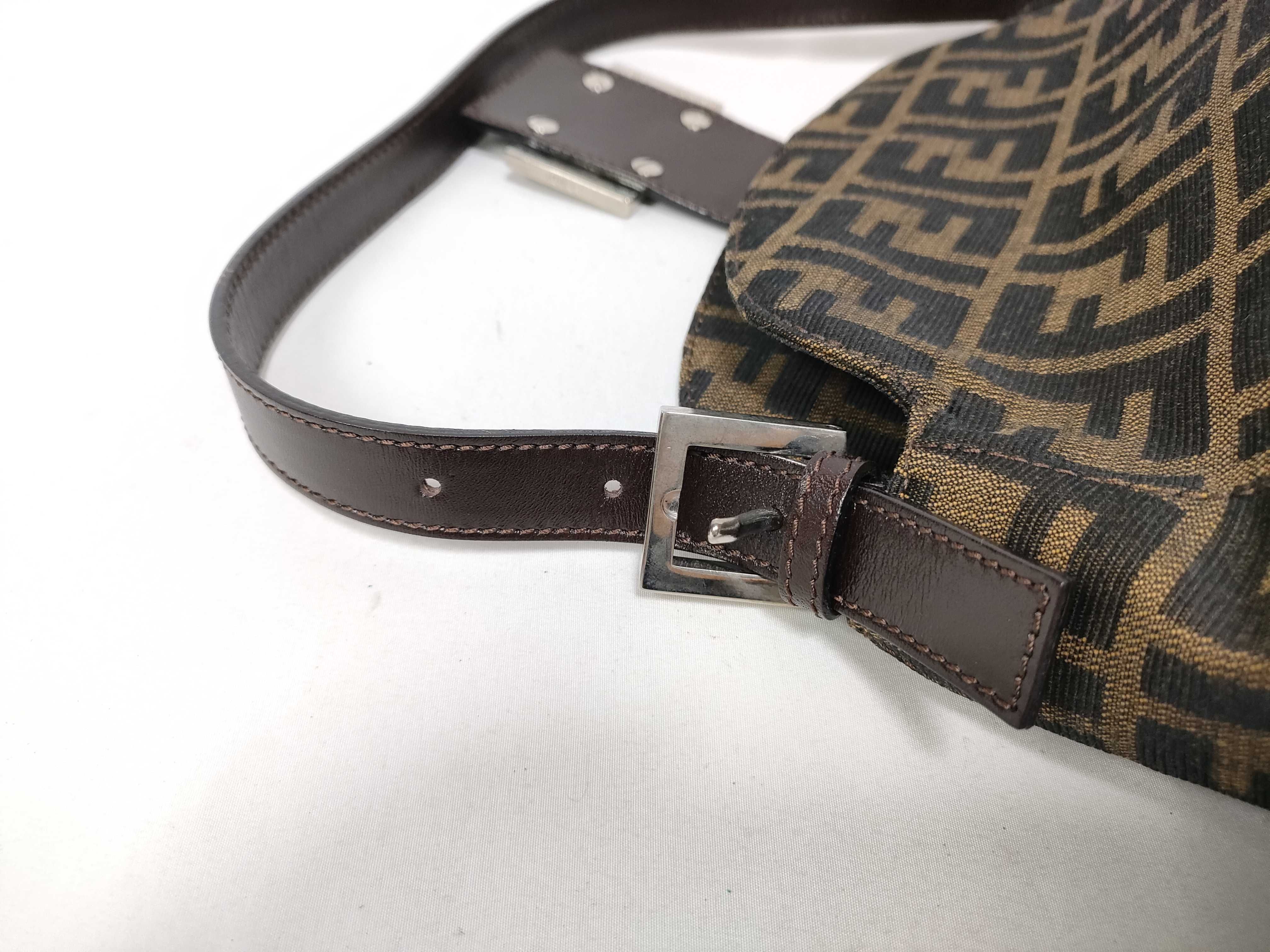 Zucca Canvas x Leather Shoulder Bag, Brown, 26426 (Shoulder Bag) — view 6