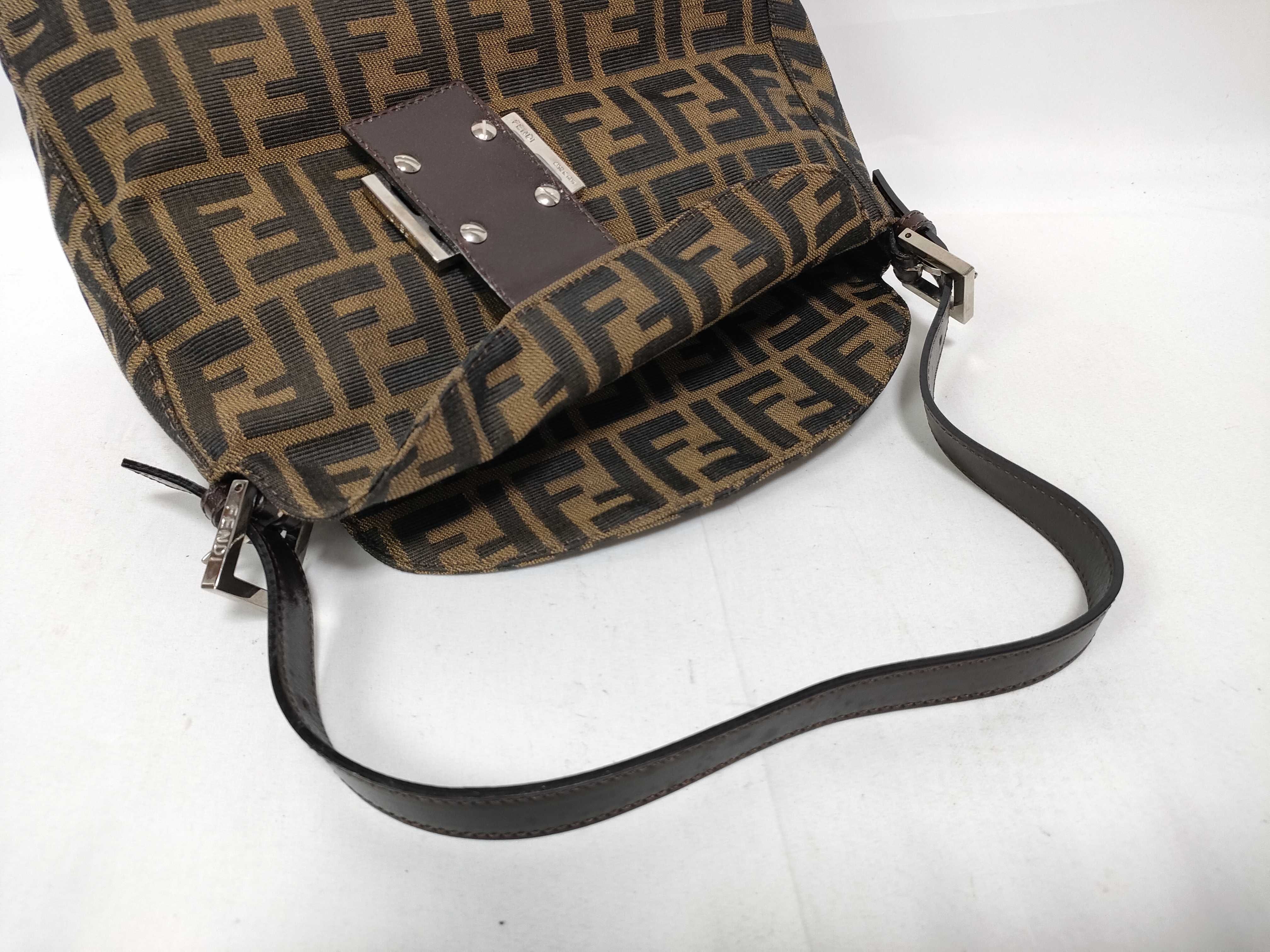 Zucca Canvas x Leather Shoulder Bag, Brown, 26426 (Shoulder Bag) — view 9