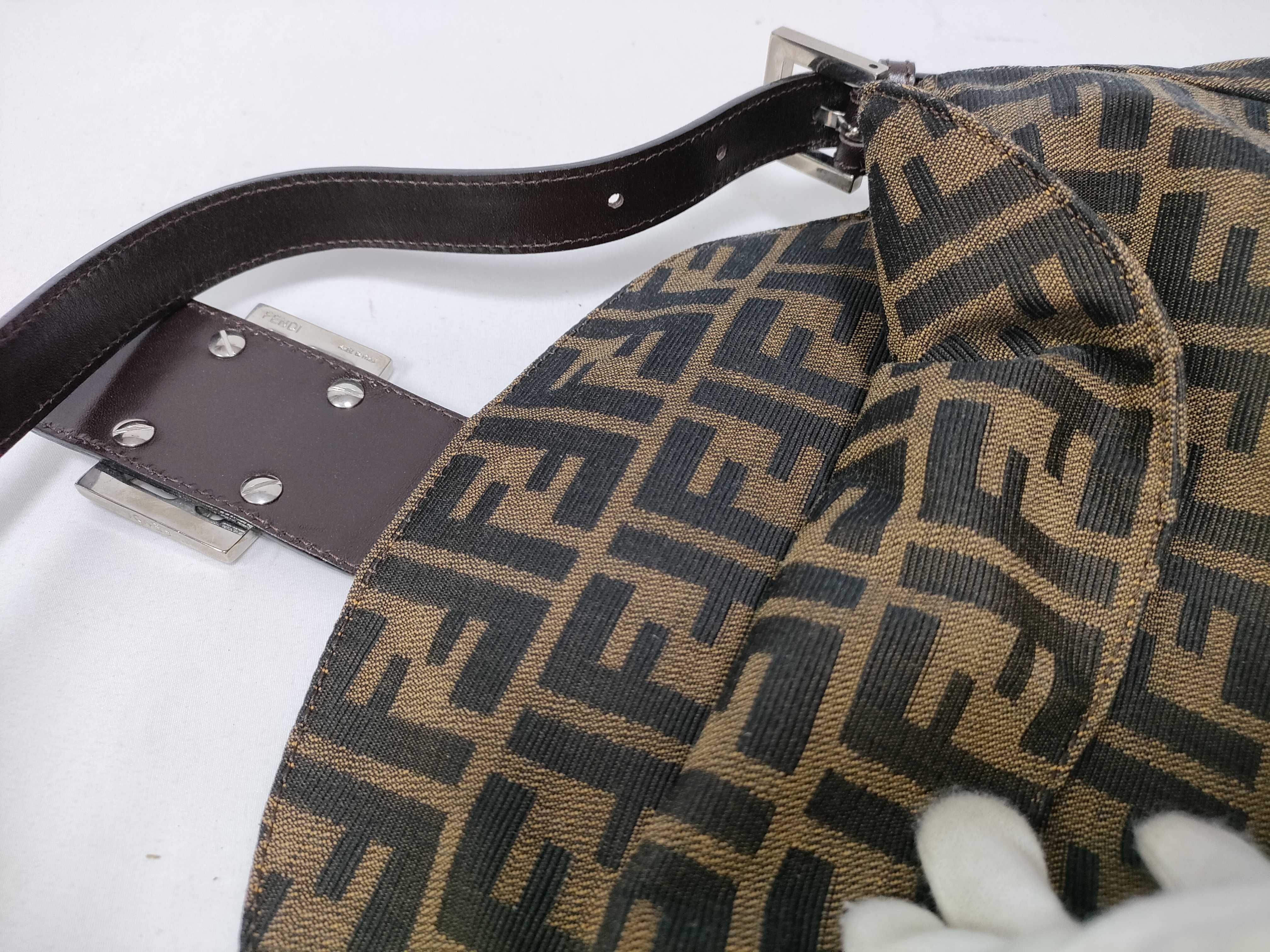 Zucca Canvas x Leather Shoulder Bag, Brown, 26426 (Shoulder Bag) — view 10