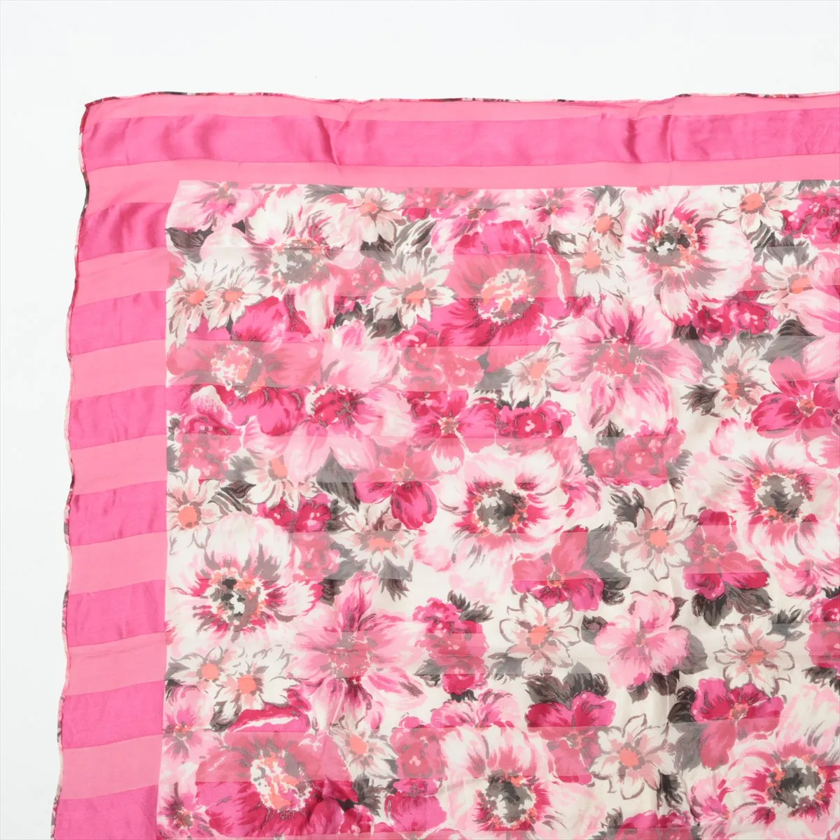 Flower Scarf Silk Pink Thread Fuzzing Thread — view 2