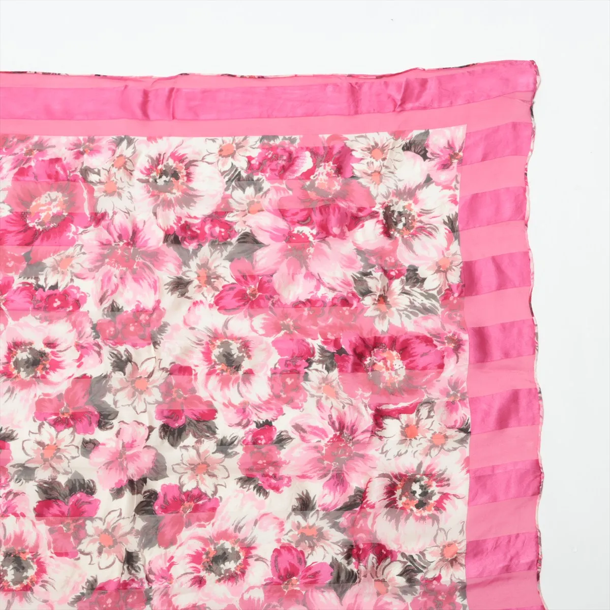 Flower Scarf Silk Pink Thread Fuzzing Thread — view 3