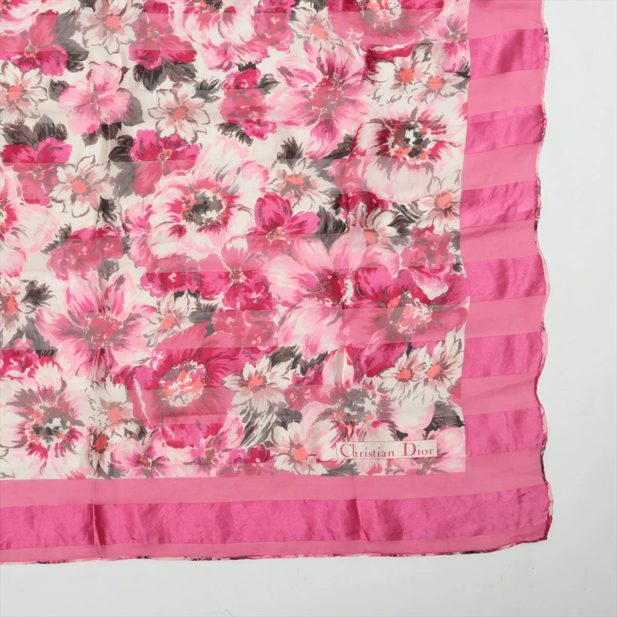 Flower Scarf Silk Pink Thread Fuzzing Thread — view 4