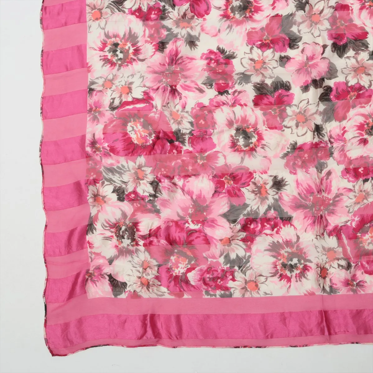 Flower Scarf Silk Pink Thread Fuzzing Thread — view 5