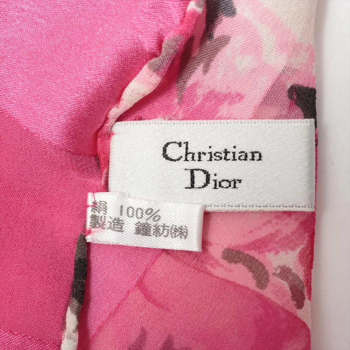 Flower Scarf Silk Pink Thread Fuzzing Thread — view 6