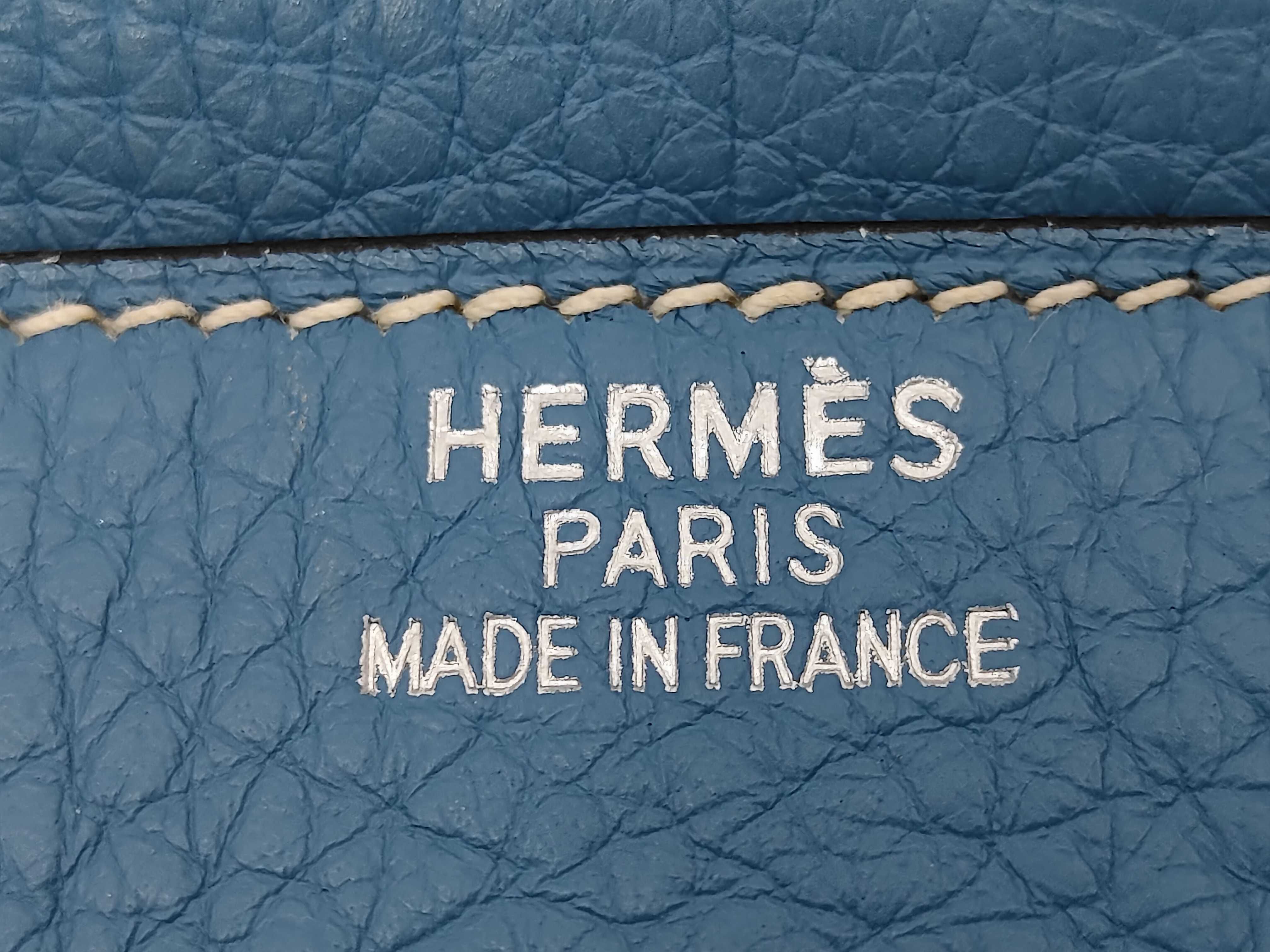 Birkin 30 Blue Jean Taurillon Clemence Silver hardware G engraved handbag — view 13