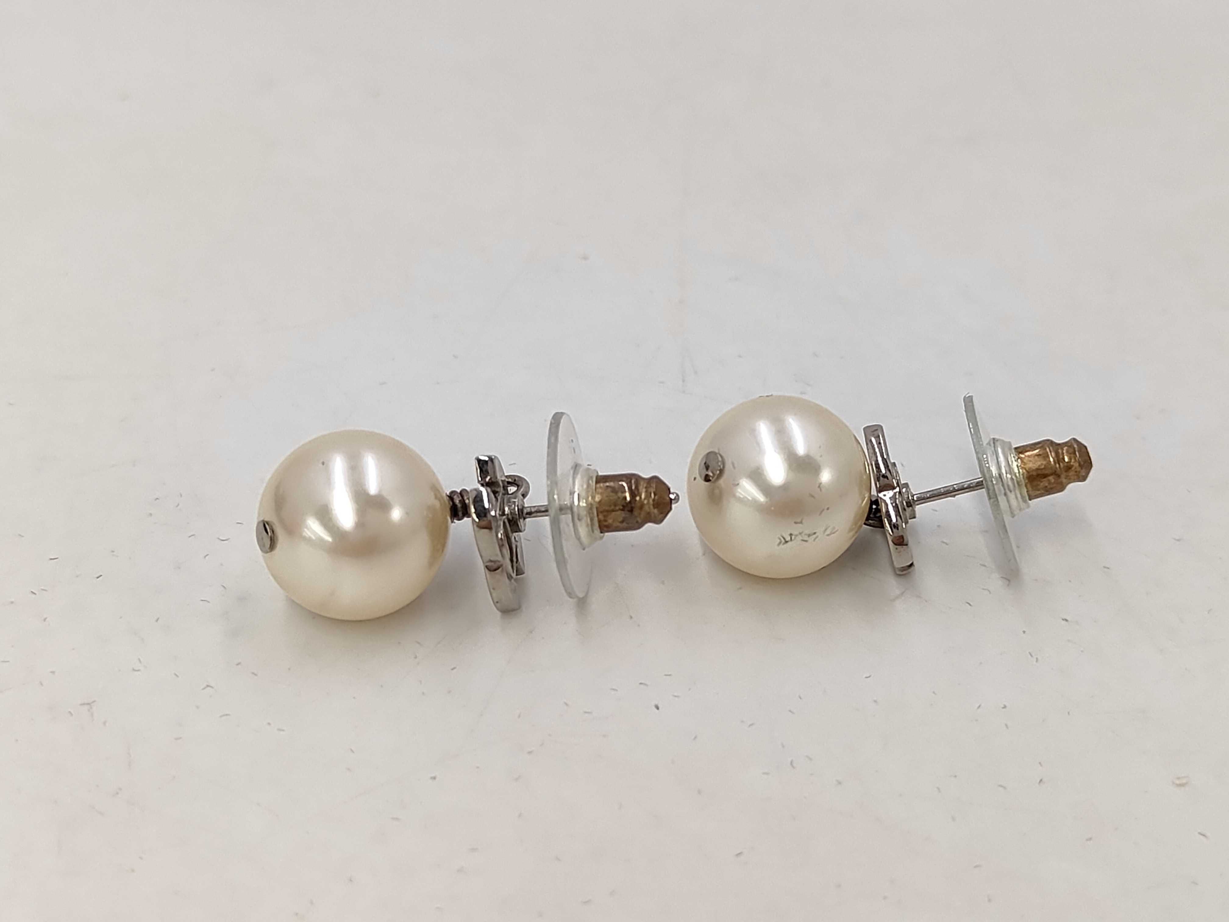 CC Mark Drop Pearl Earrings — view 2