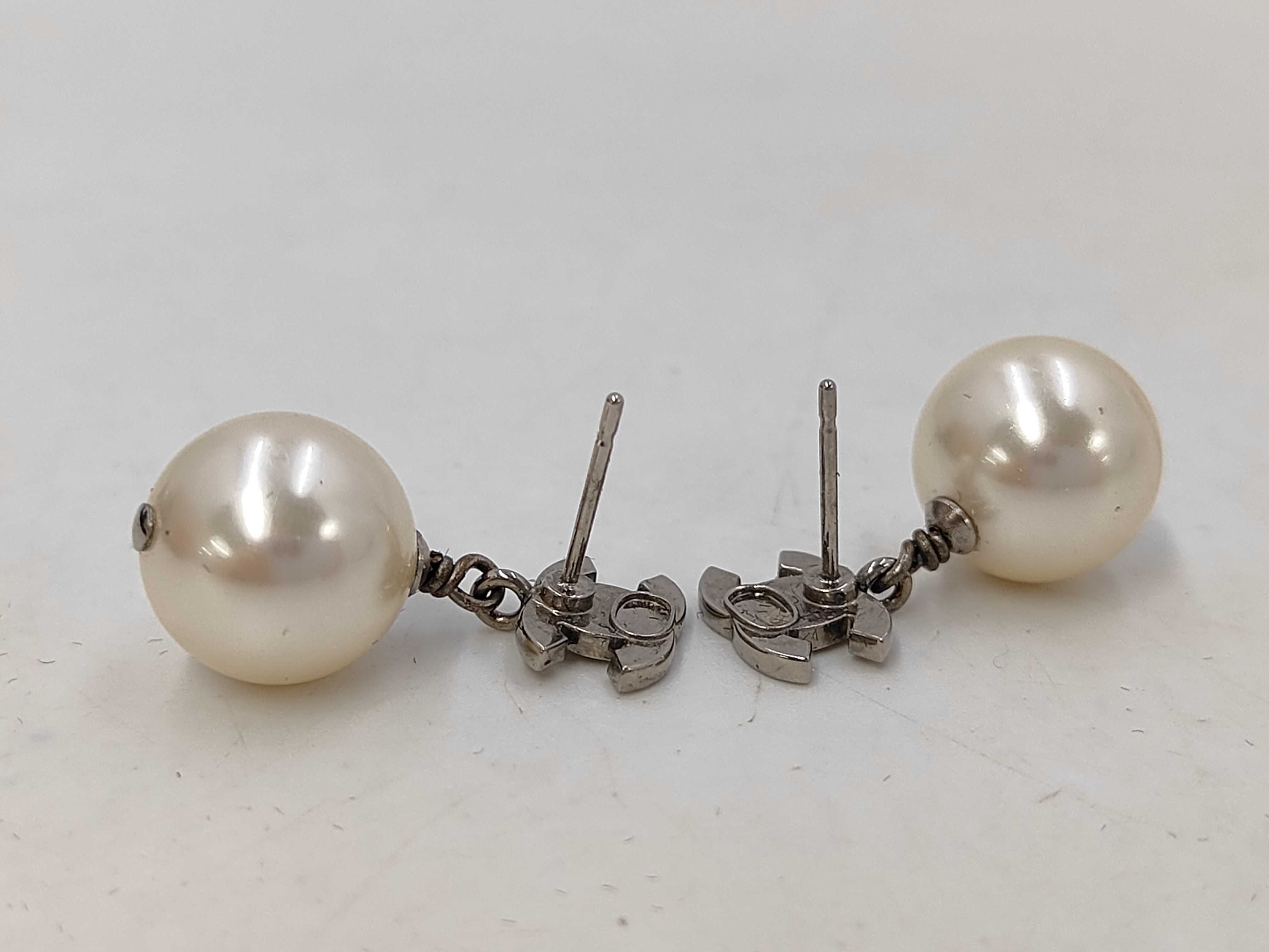 CC Mark Drop Pearl Earrings — view 3