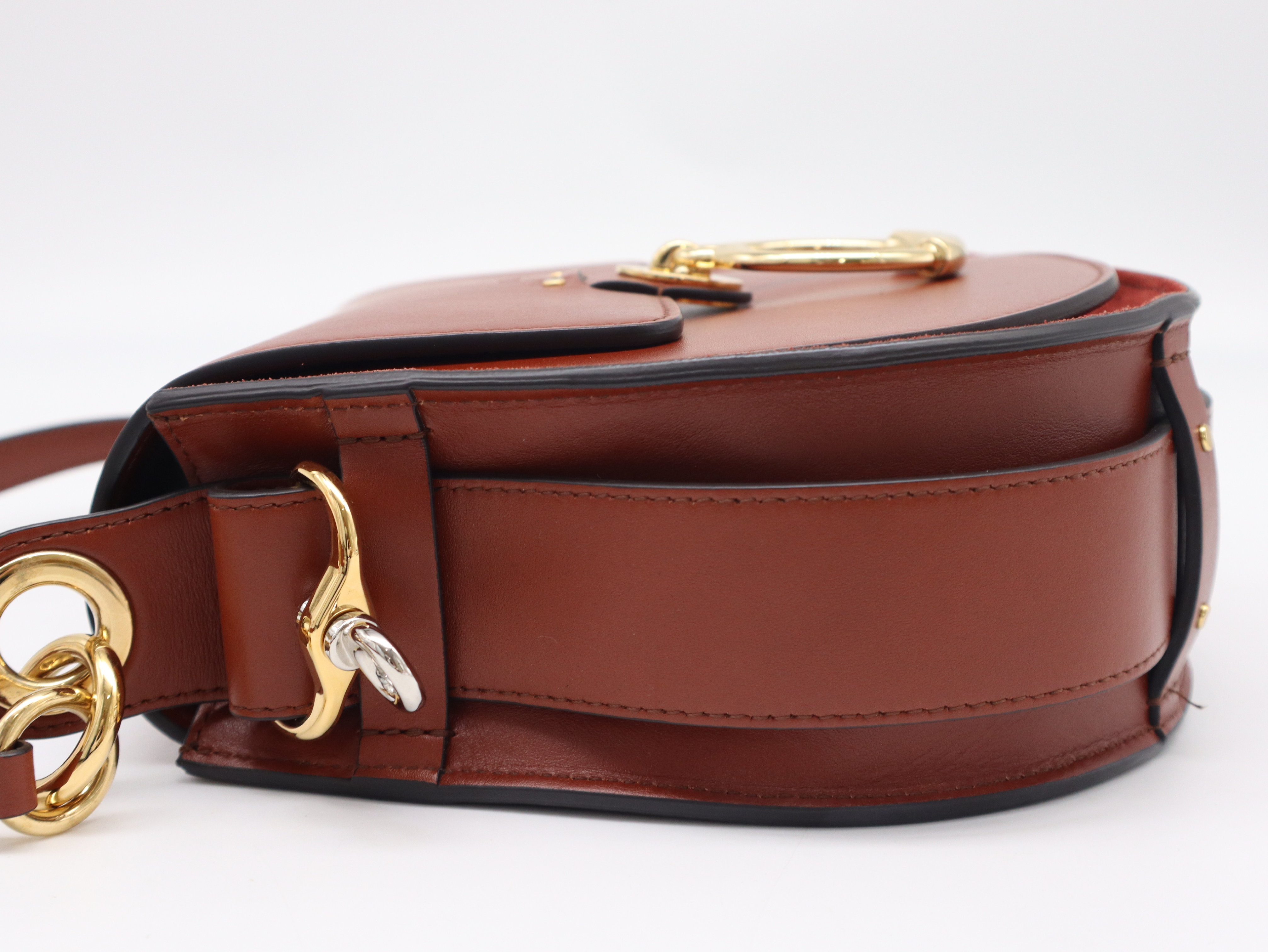 41870652 Leather Tess 2-Way Bag, Brown, with Strap and Dust Bag, Handbag — view 3