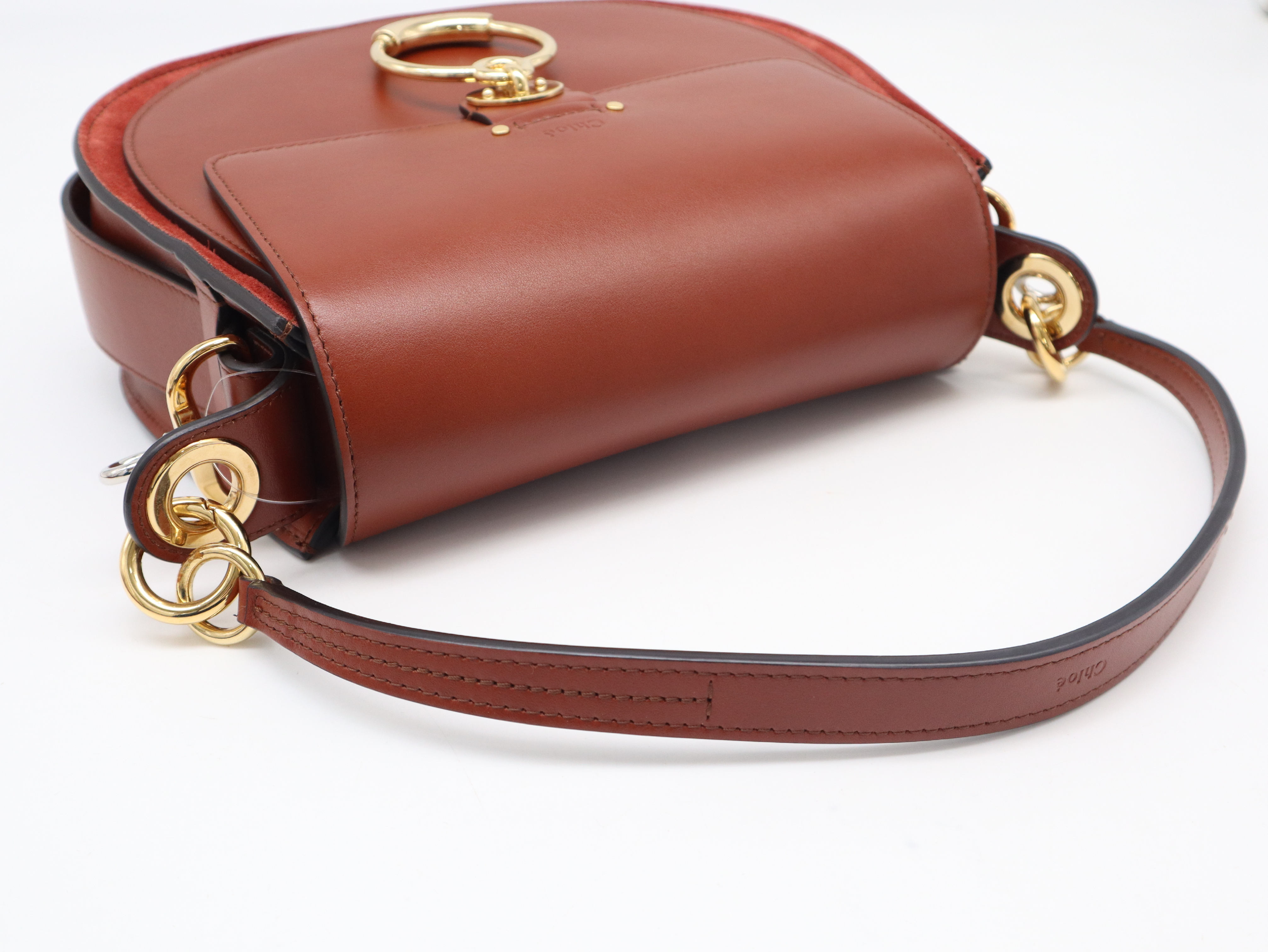 41870652 Leather Tess 2-Way Bag, Brown, with Strap and Dust Bag, Handbag — view 6