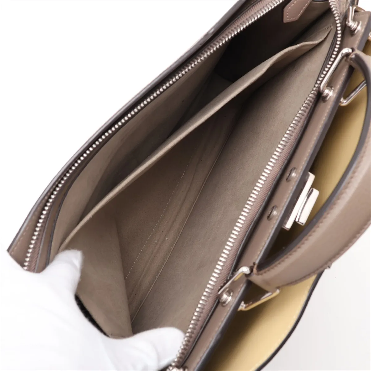 Peekaboo I.U Medium Leather 2-Way Handbag, Greige, 7VA529 — view 10