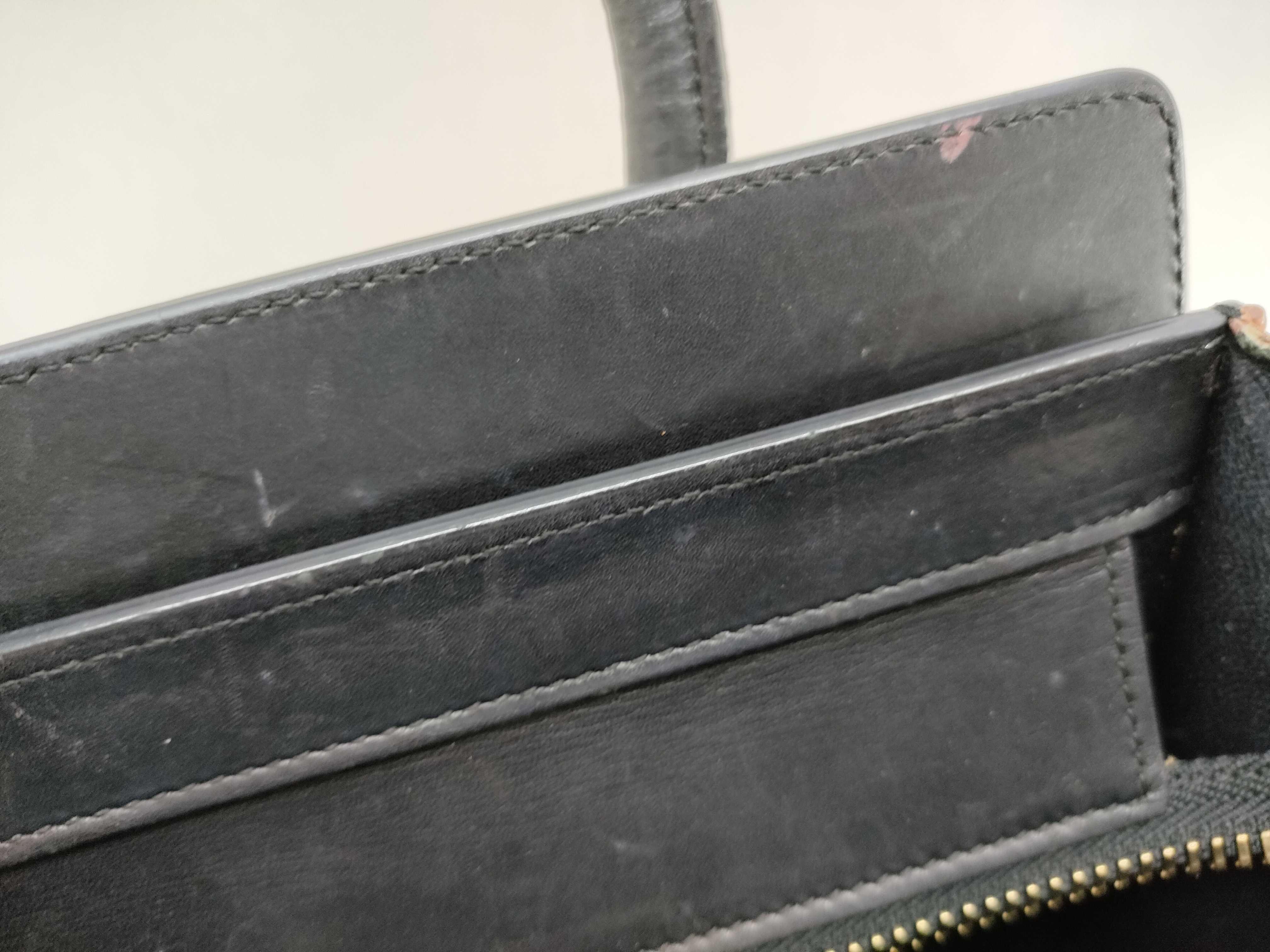 Micro Shopper Leather Handbag, Beige — view 15
