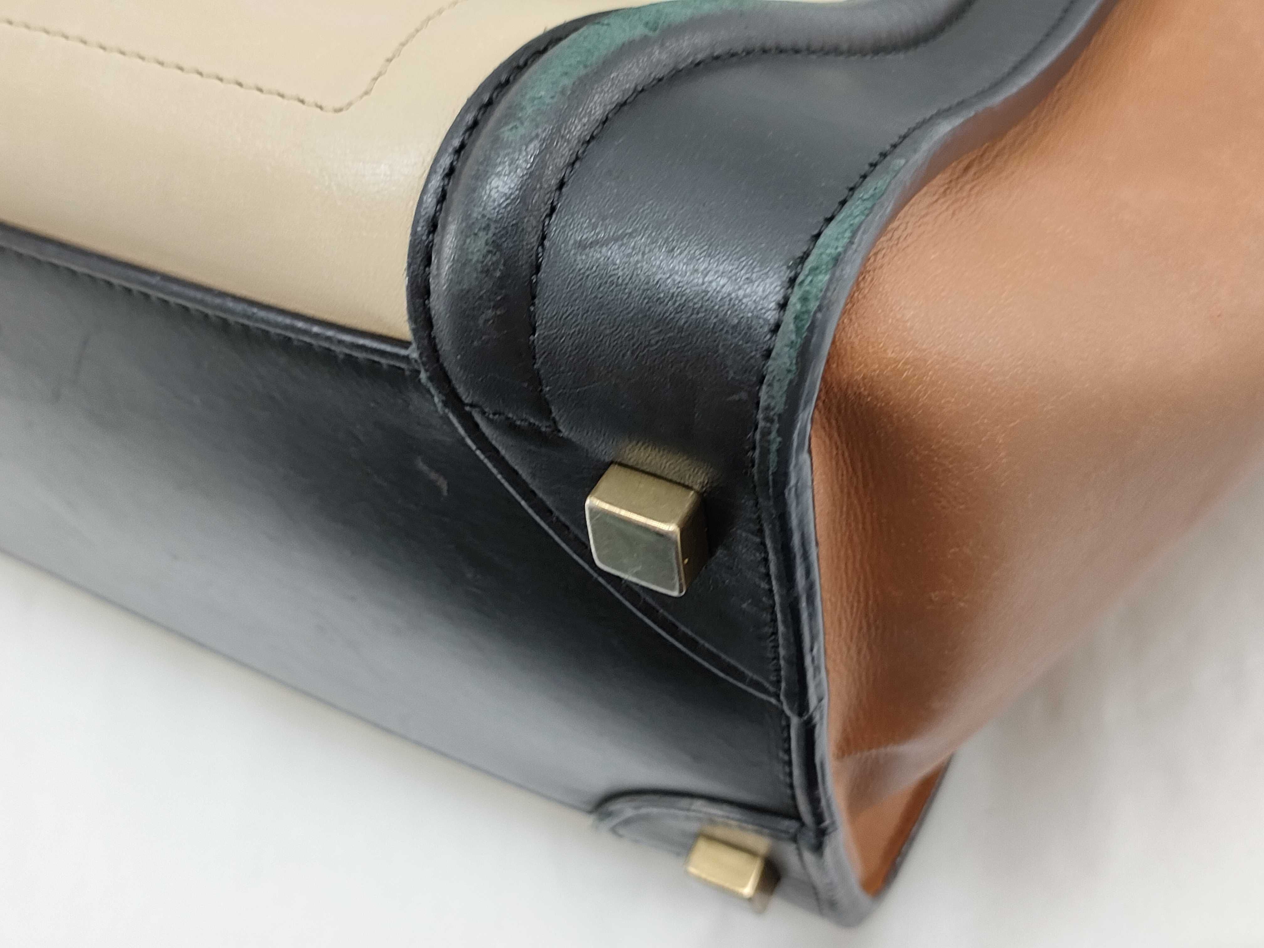 Micro Shopper Leather Handbag, Beige — view 7