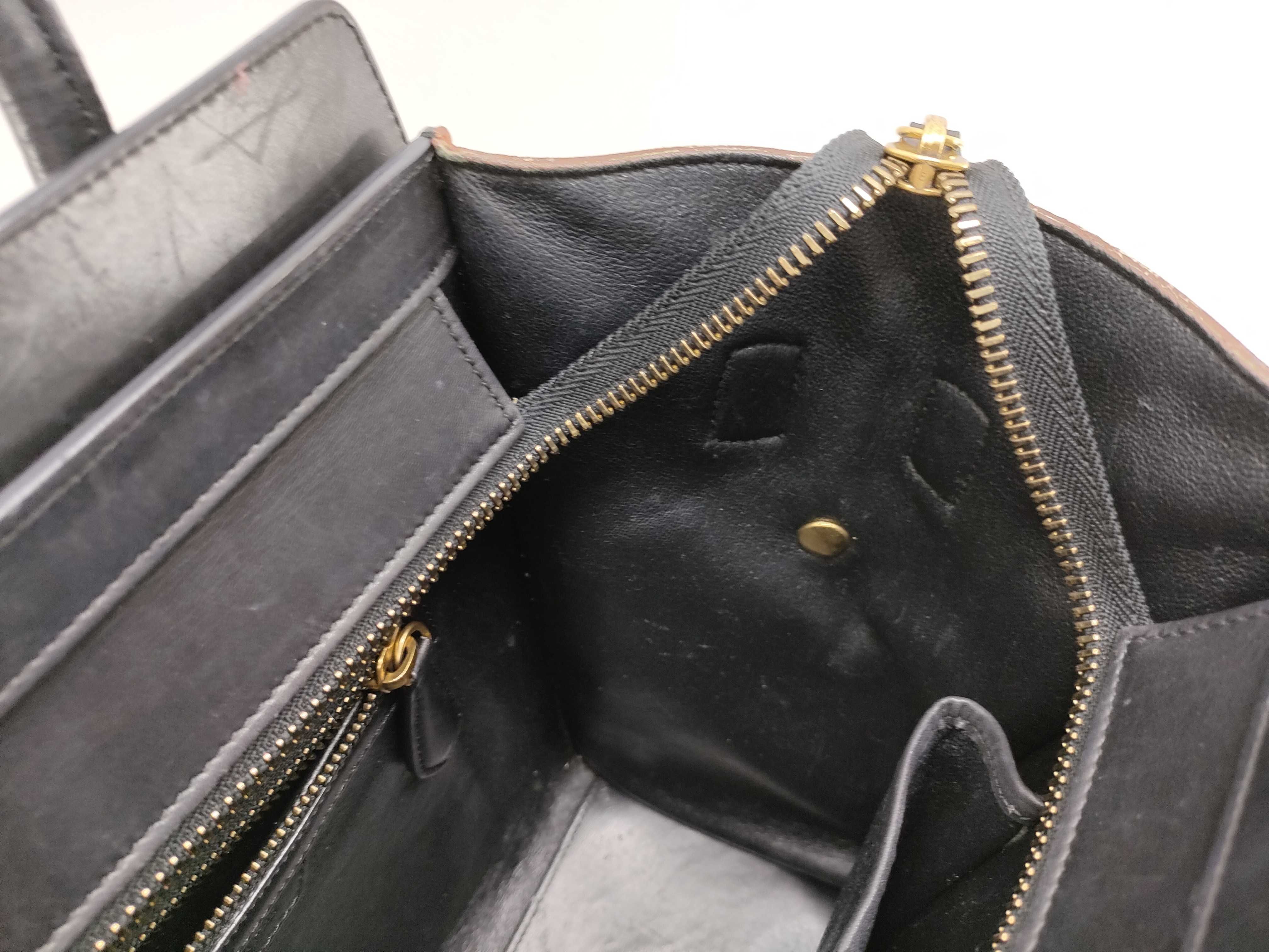 Micro Shopper Leather Handbag, Beige — view 9